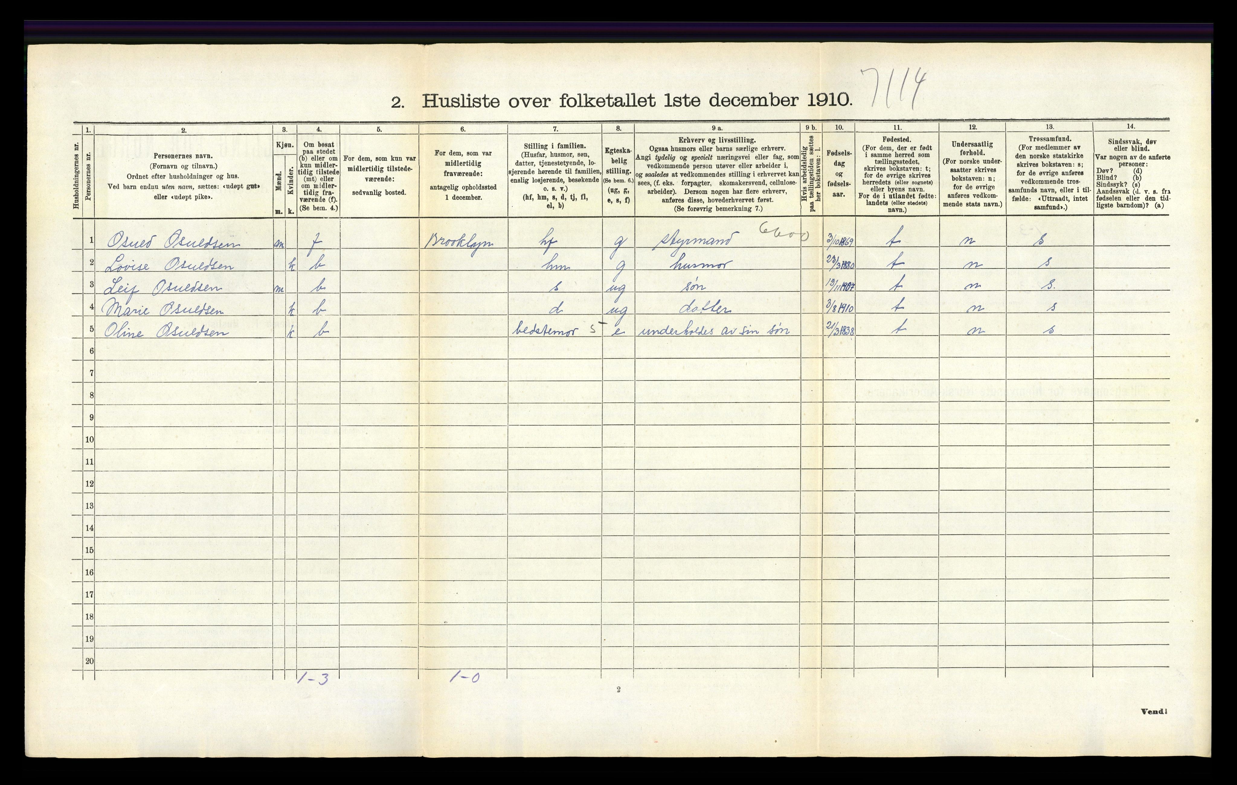 RA, 1910 census for Dypvåg, 1910, p. 841