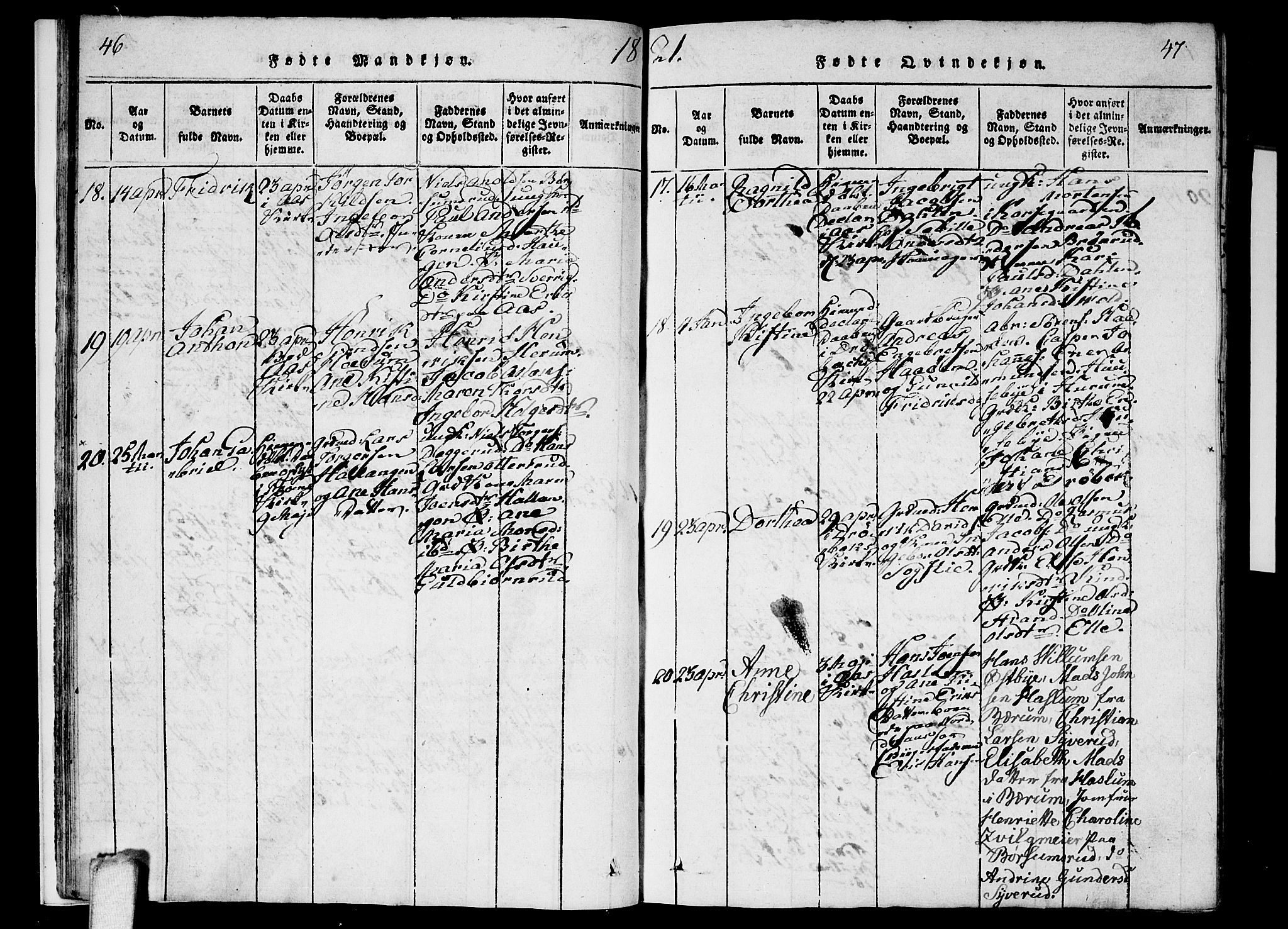 Ås prestekontor Kirkebøker, SAO/A-10894/F/Fa/L0004: Parish register (official) no. I 4, 1818-1826, p. 46-47