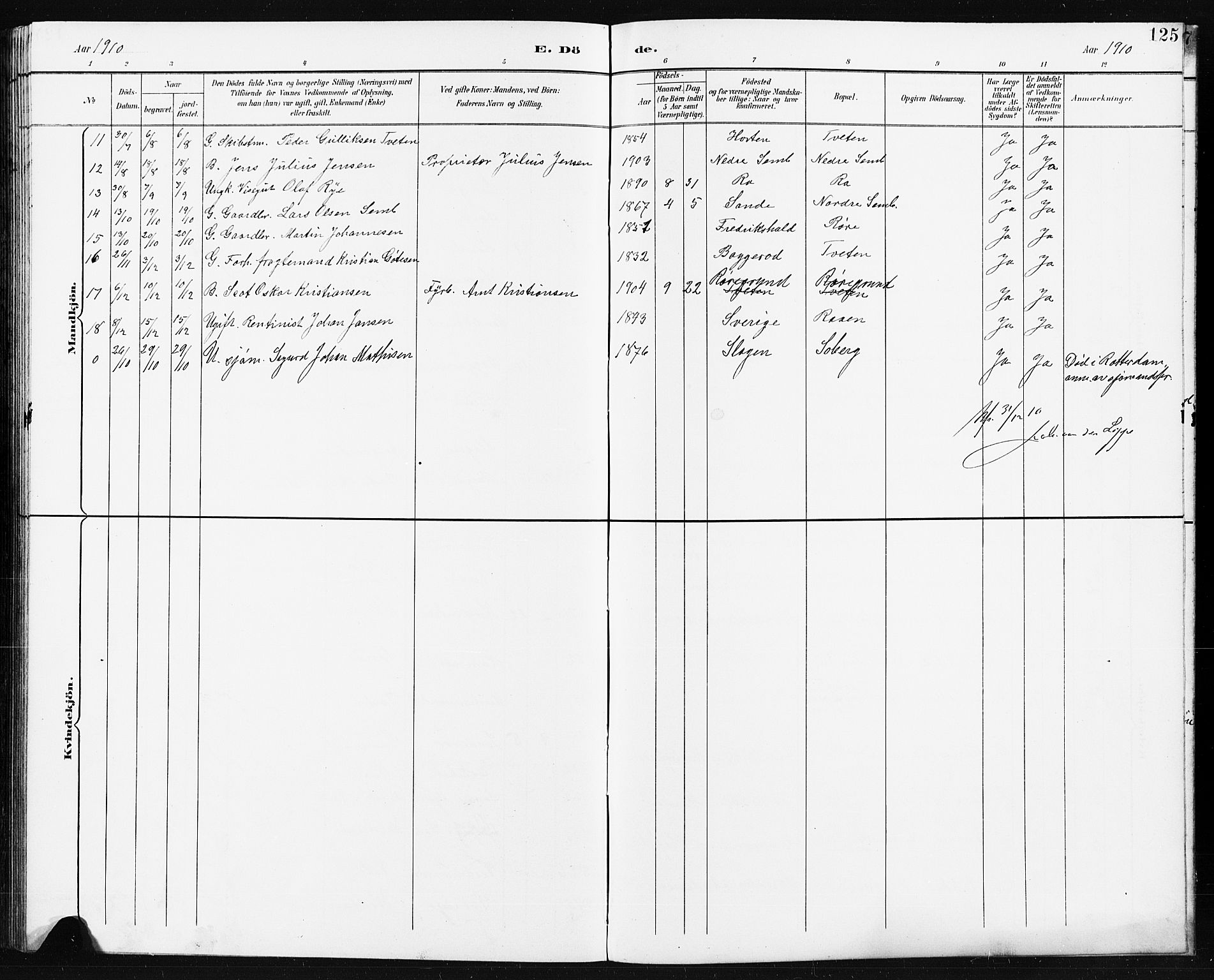 Borre kirkebøker, AV/SAKO-A-338/G/Ga/L0004: Parish register (copy) no. I 4, 1892-1913, p. 125