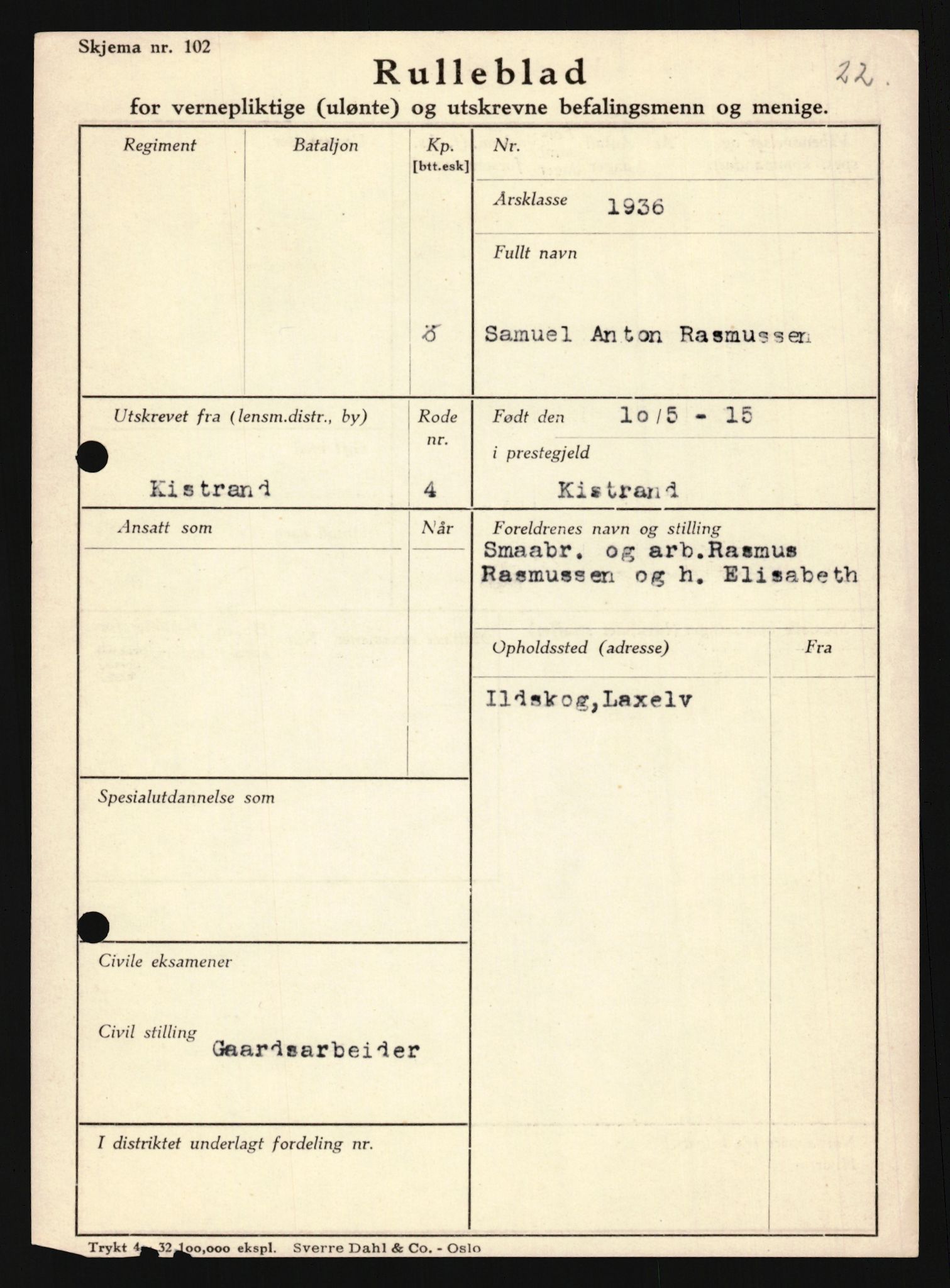 Forsvaret, Troms infanteriregiment nr. 16, AV/RA-RAFA-3146/P/Pa/L0020: Rulleblad for regimentets menige mannskaper, årsklasse 1936, 1936, p. 1147