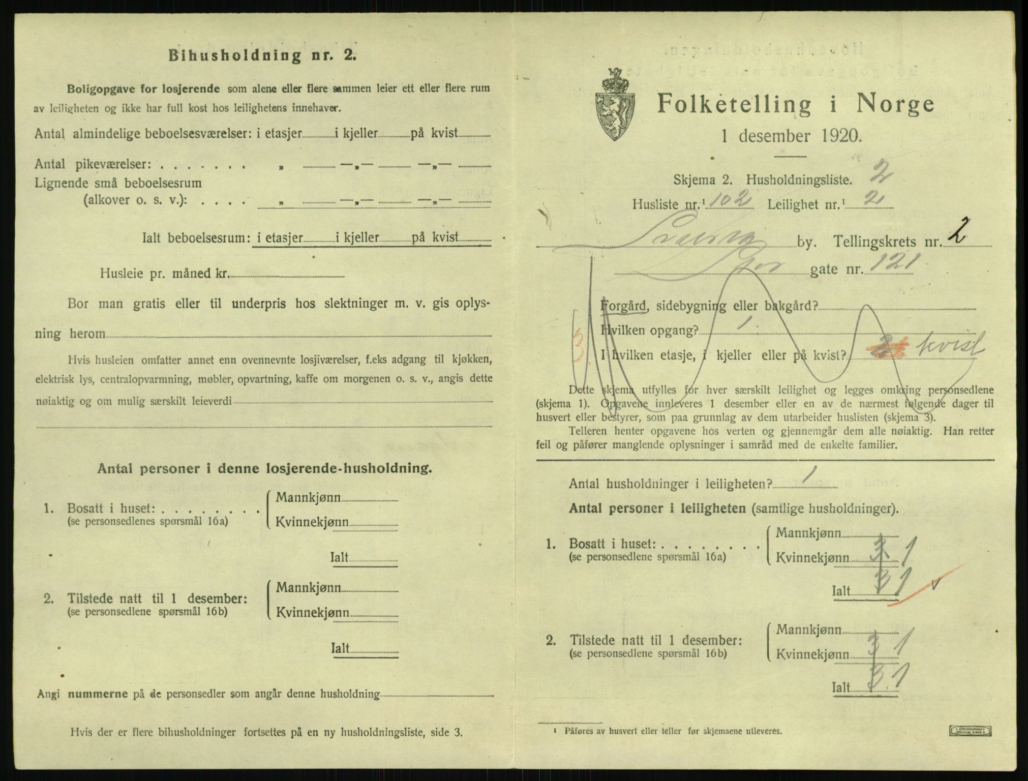 SAKO, 1920 census for Svelvik, 1920, p. 1133