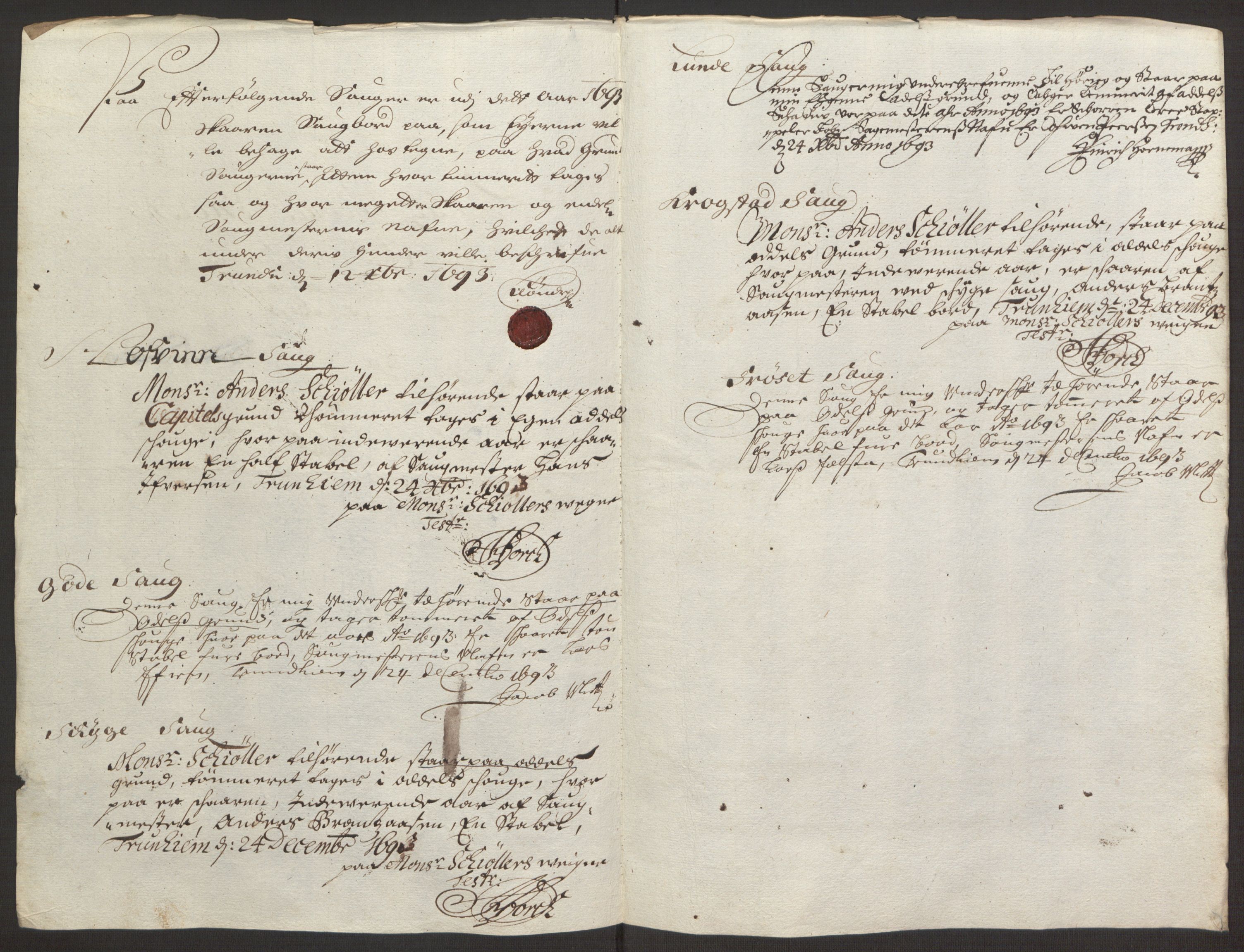 Rentekammeret inntil 1814, Reviderte regnskaper, Fogderegnskap, RA/EA-4092/R59/L3943: Fogderegnskap Gauldal, 1693, p. 79