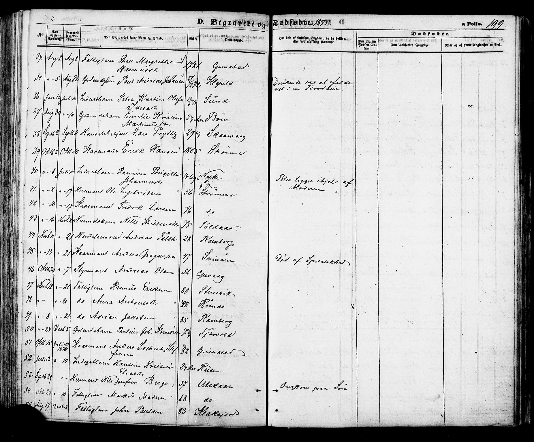 Ministerialprotokoller, klokkerbøker og fødselsregistre - Nordland, AV/SAT-A-1459/891/L1301: Parish register (official) no. 891A06, 1870-1878, p. 199