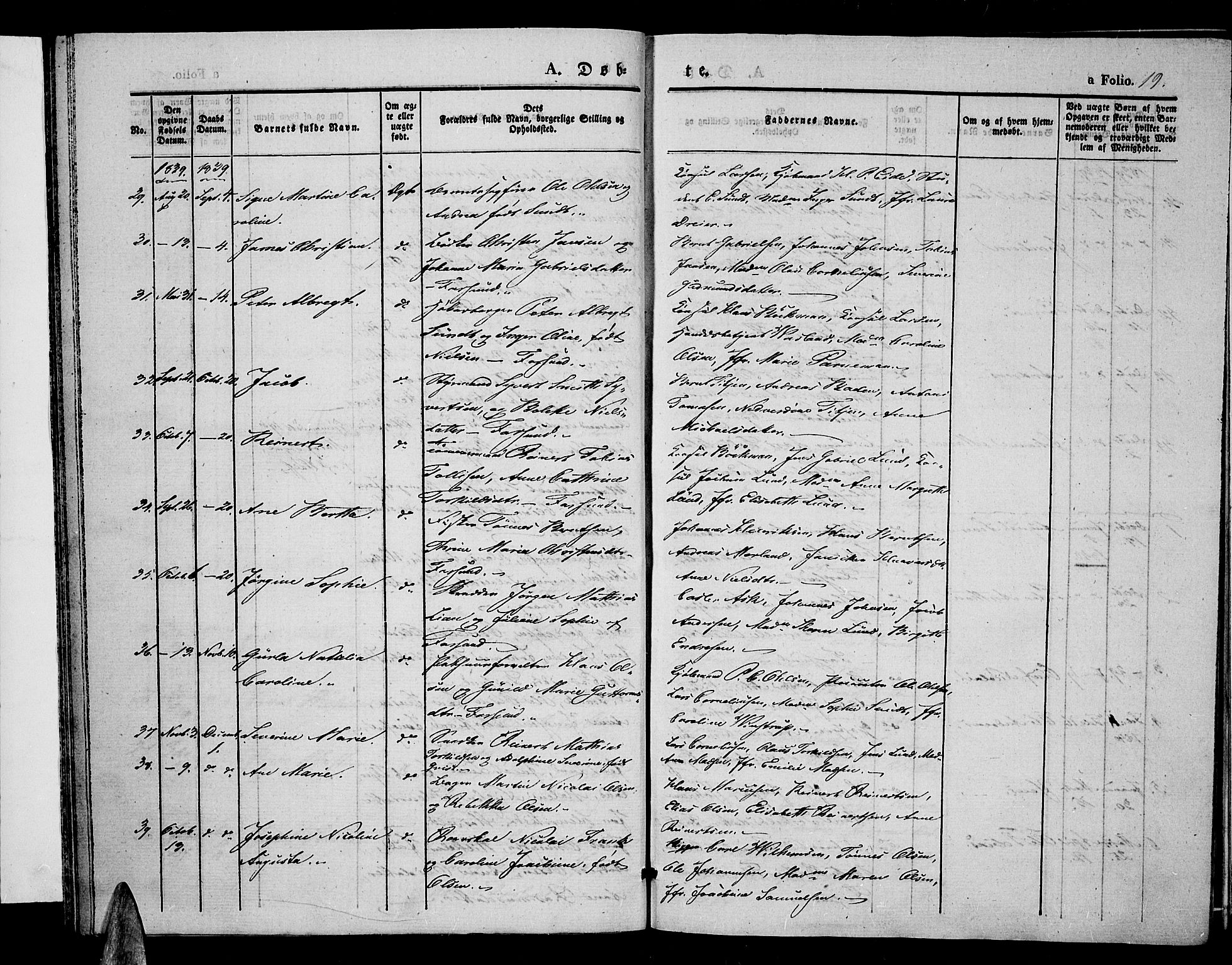 Farsund sokneprestkontor, AV/SAK-1111-0009/F/Fa/L0003: Parish register (official) no. A 3, 1836-1846, p. 19