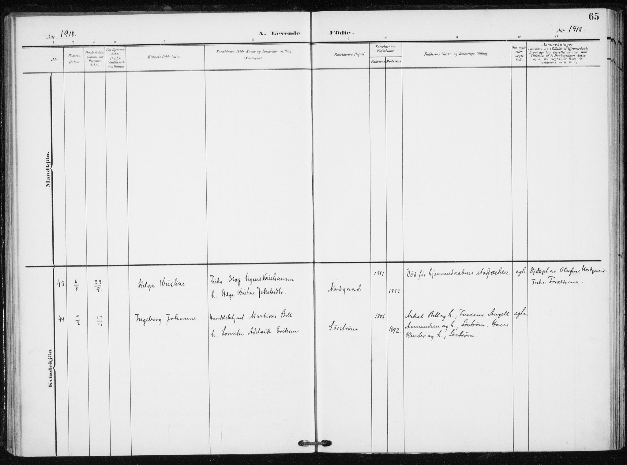 Tranøy sokneprestkontor, AV/SATØ-S-1313/I/Ia/Iaa/L0012kirke: Parish register (official) no. 12, 1905-1918, p. 65