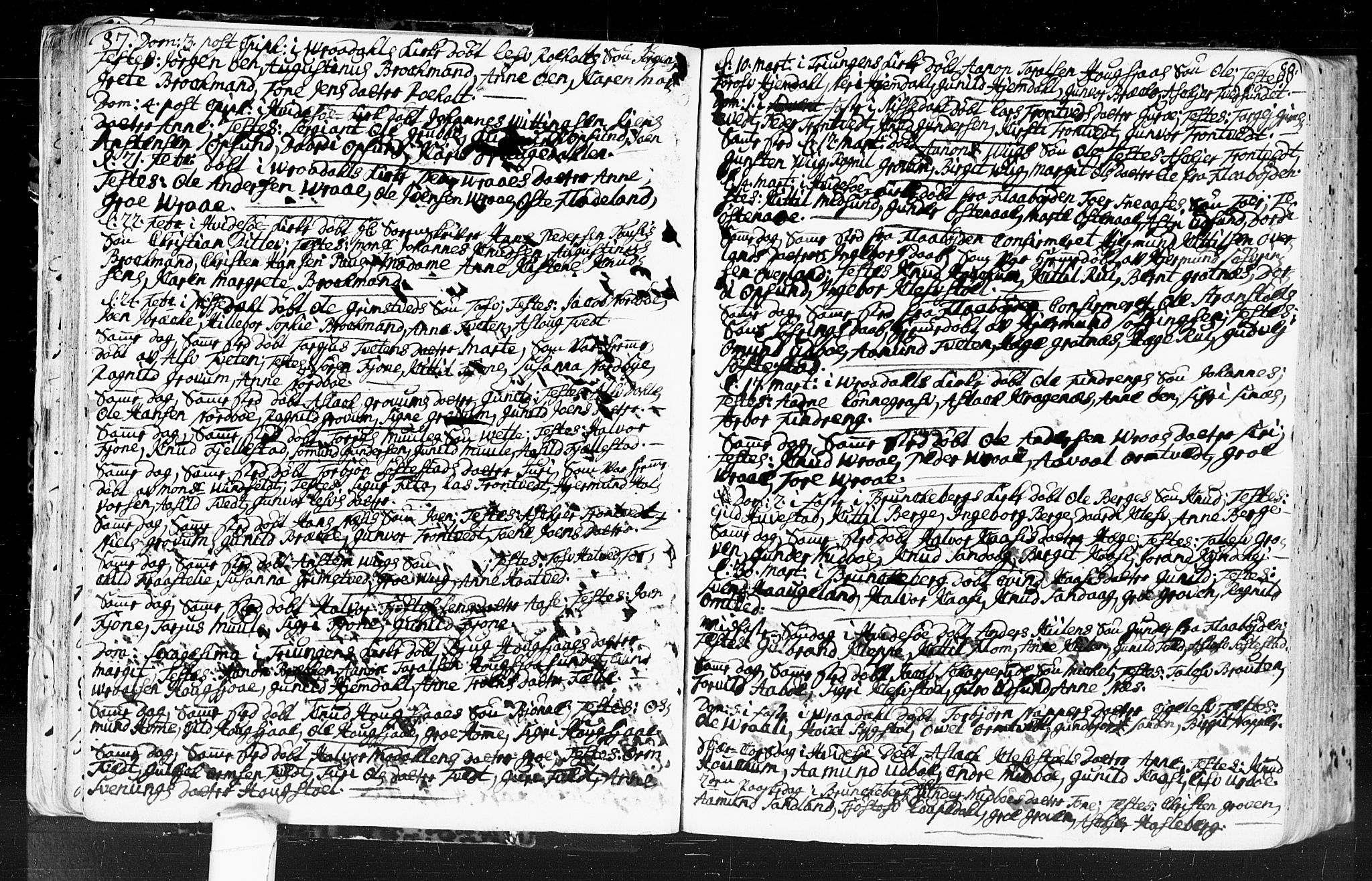 Kviteseid kirkebøker, SAKO/A-276/F/Fa/L0001: Parish register (official) no. I 1, 1754-1773, p. 87-88
