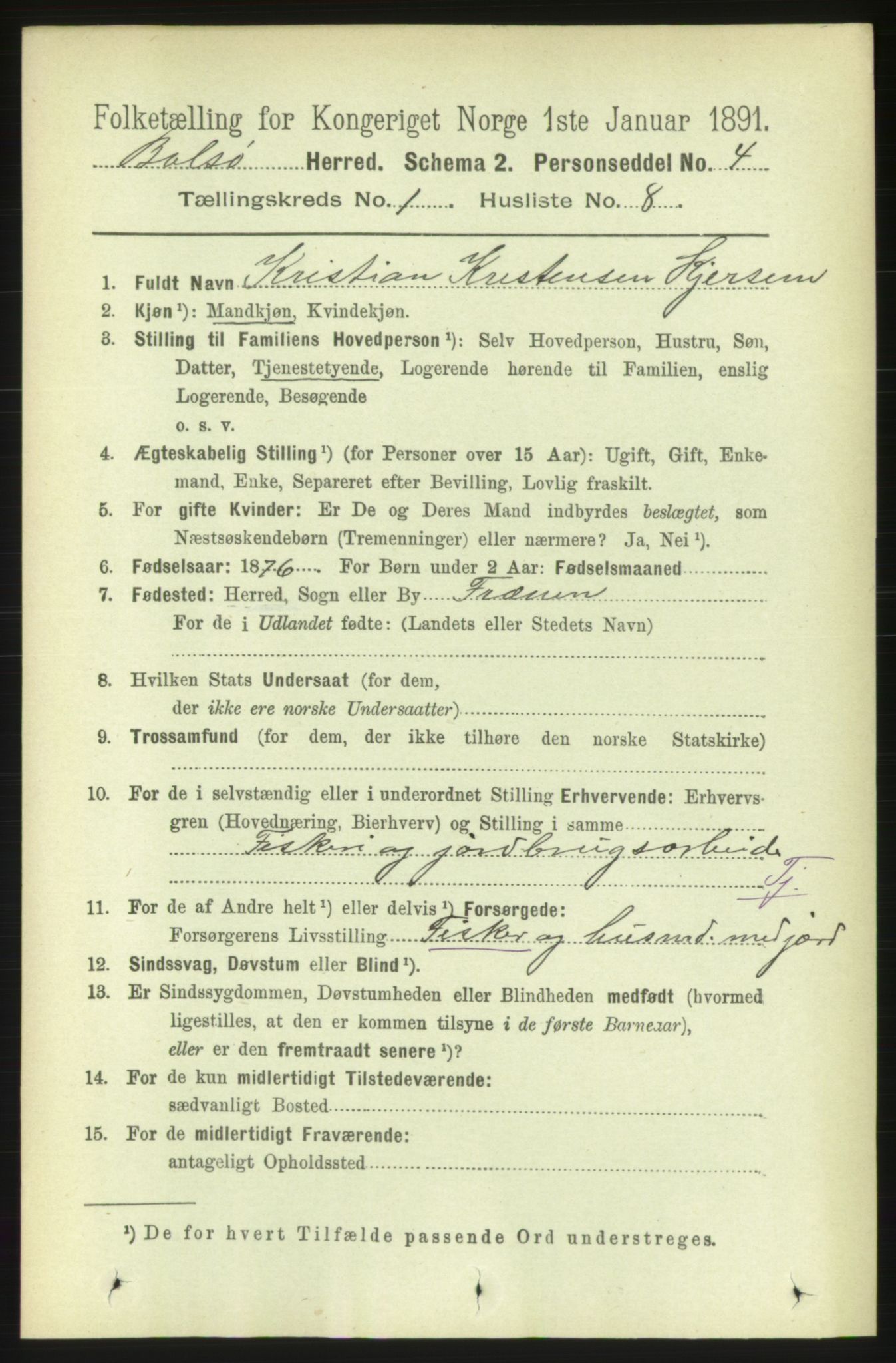 RA, 1891 census for 1544 Bolsøy, 1891, p. 222