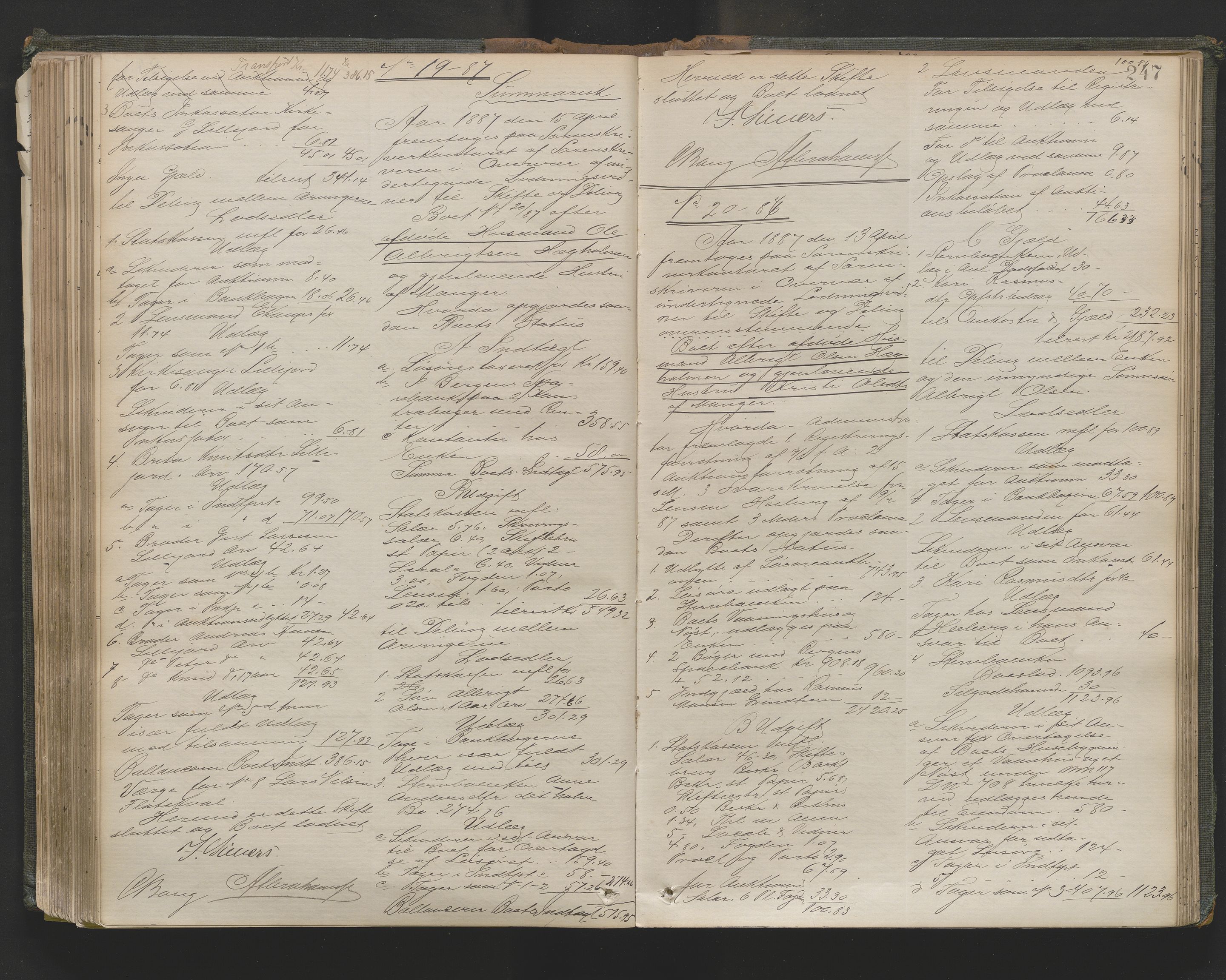 Nordhordland sorenskrivar, AV/SAB-A-2901/1/H/Hd/Hda/L0010: Skifteutlodningsprotokollar, 1881-1889, p. 247