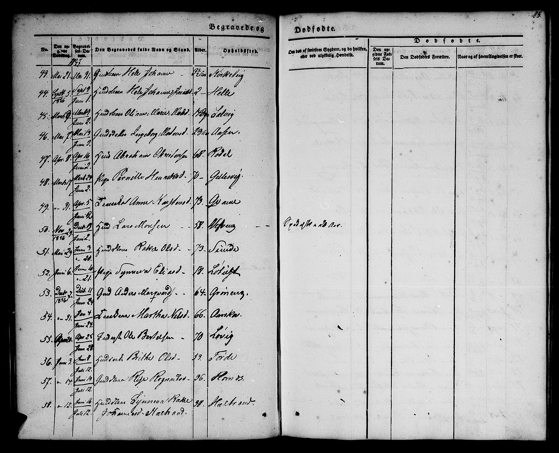 Førde sokneprestembete, SAB/A-79901/H/Haa/Haaa/L0008: Parish register (official) no. A 8, 1843-1860, p. 85