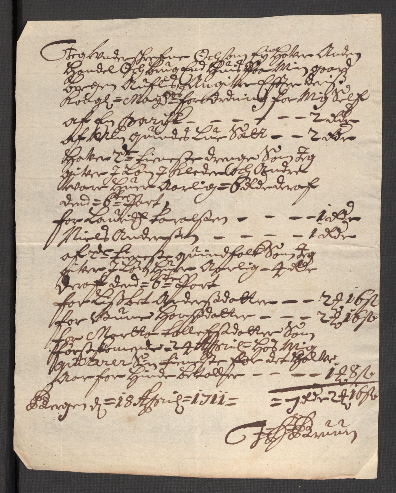 Rentekammeret inntil 1814, Reviderte regnskaper, Fogderegnskap, RA/EA-4092/R36/L2121: Fogderegnskap Øvre og Nedre Telemark og Bamble, 1711, p. 125