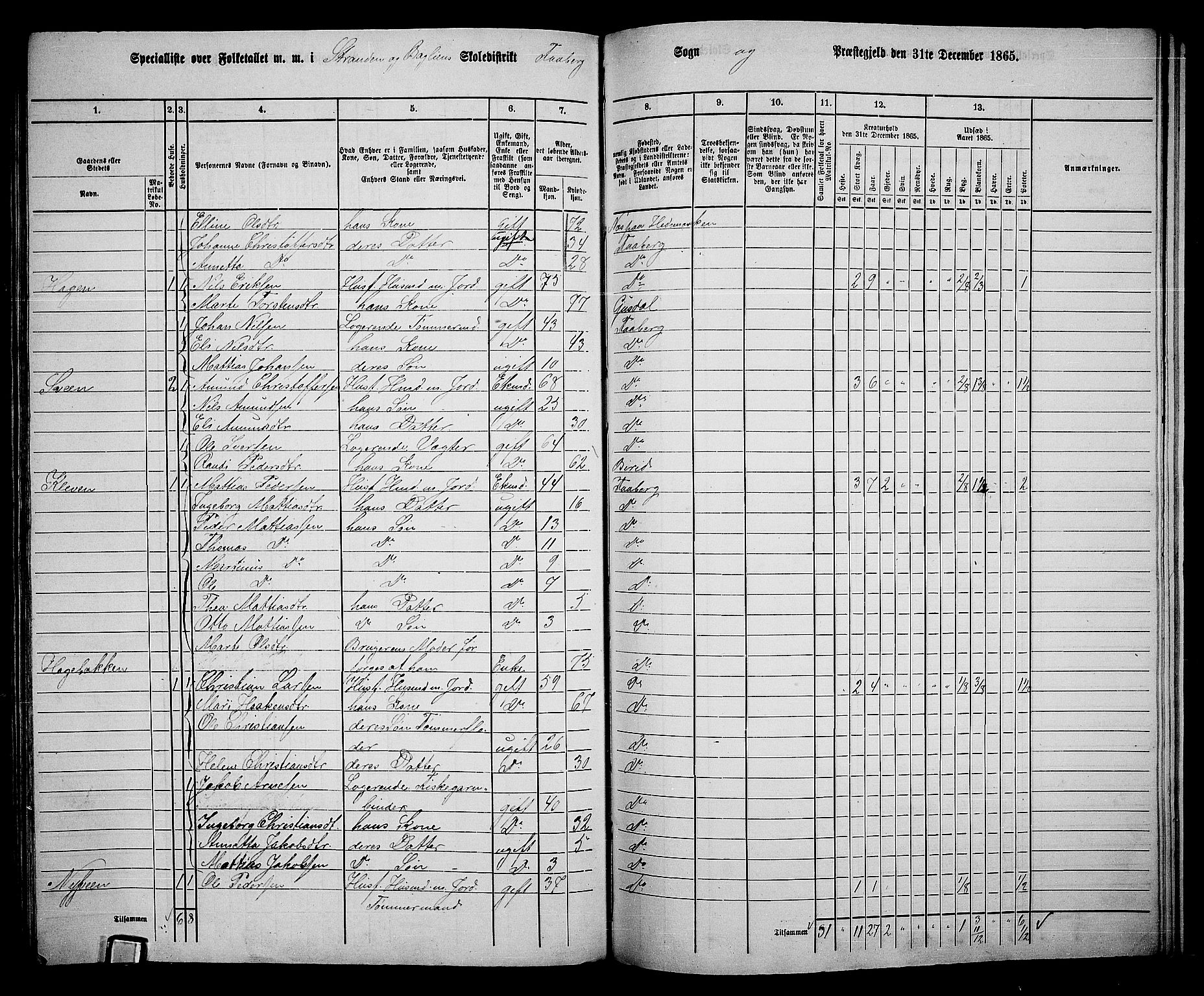 RA, 1865 census for Fåberg/Fåberg og Lillehammer, 1865, p. 239