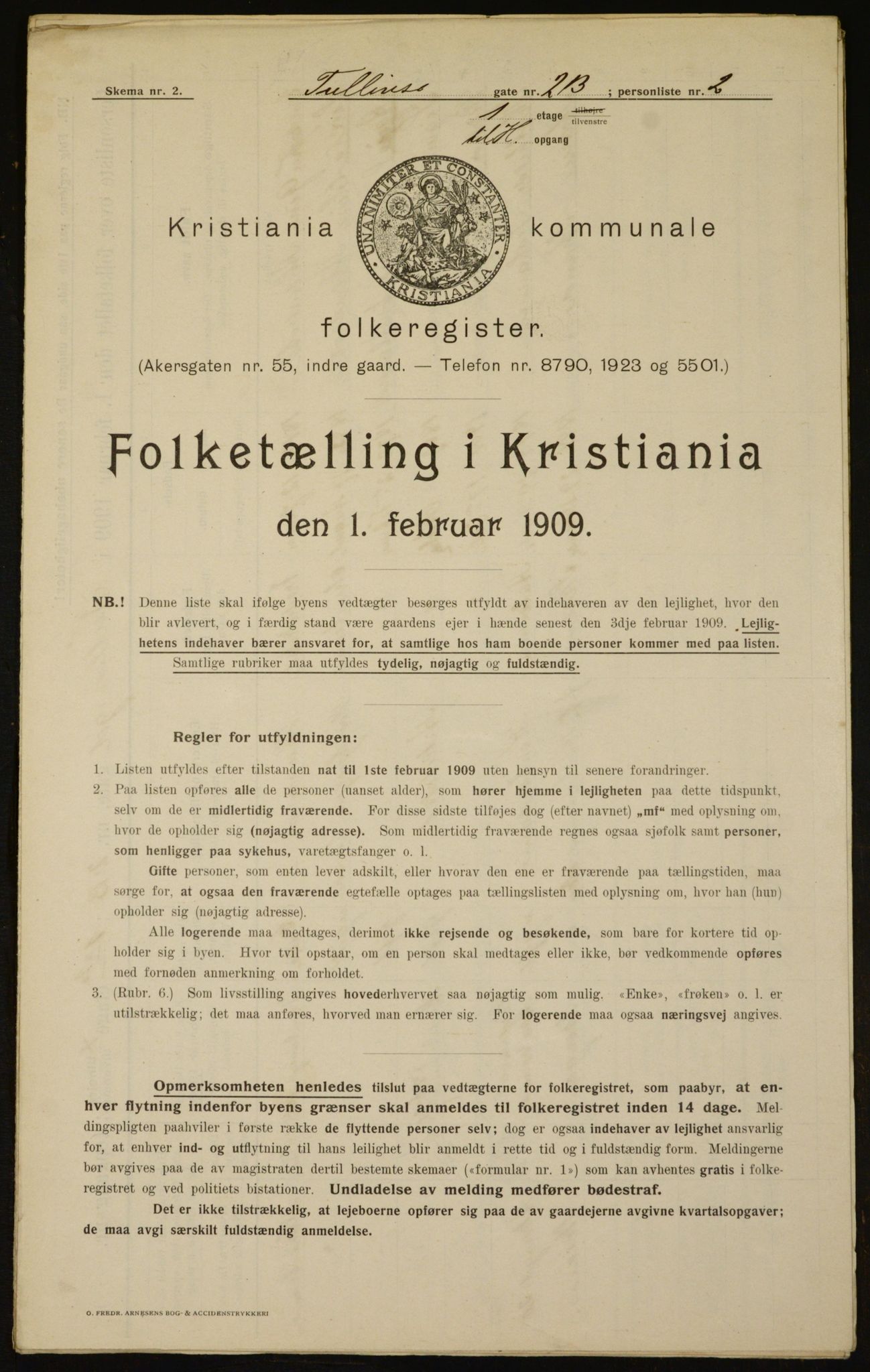 OBA, Municipal Census 1909 for Kristiania, 1909, p. 106389