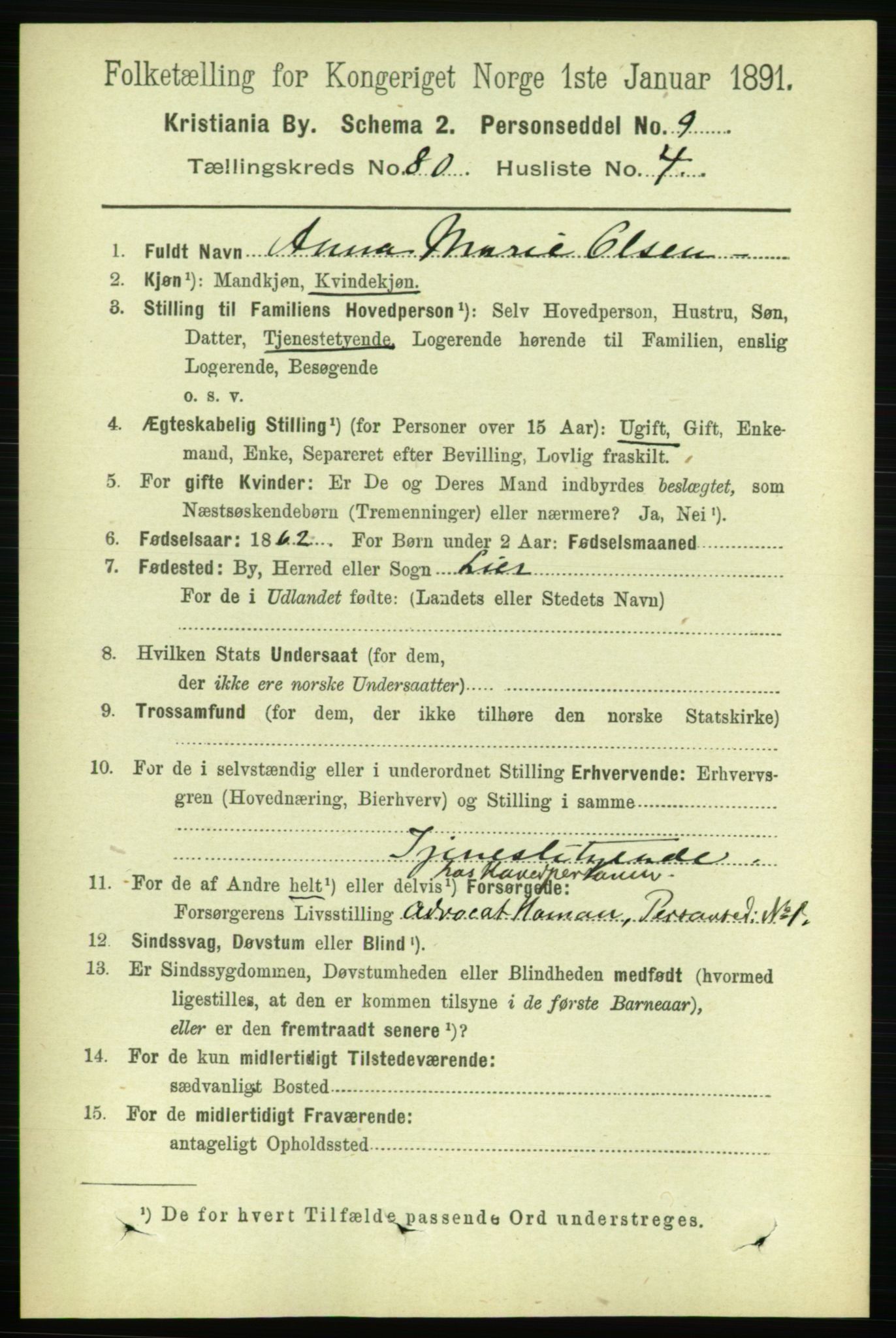 RA, 1891 census for 0301 Kristiania, 1891, p. 41310