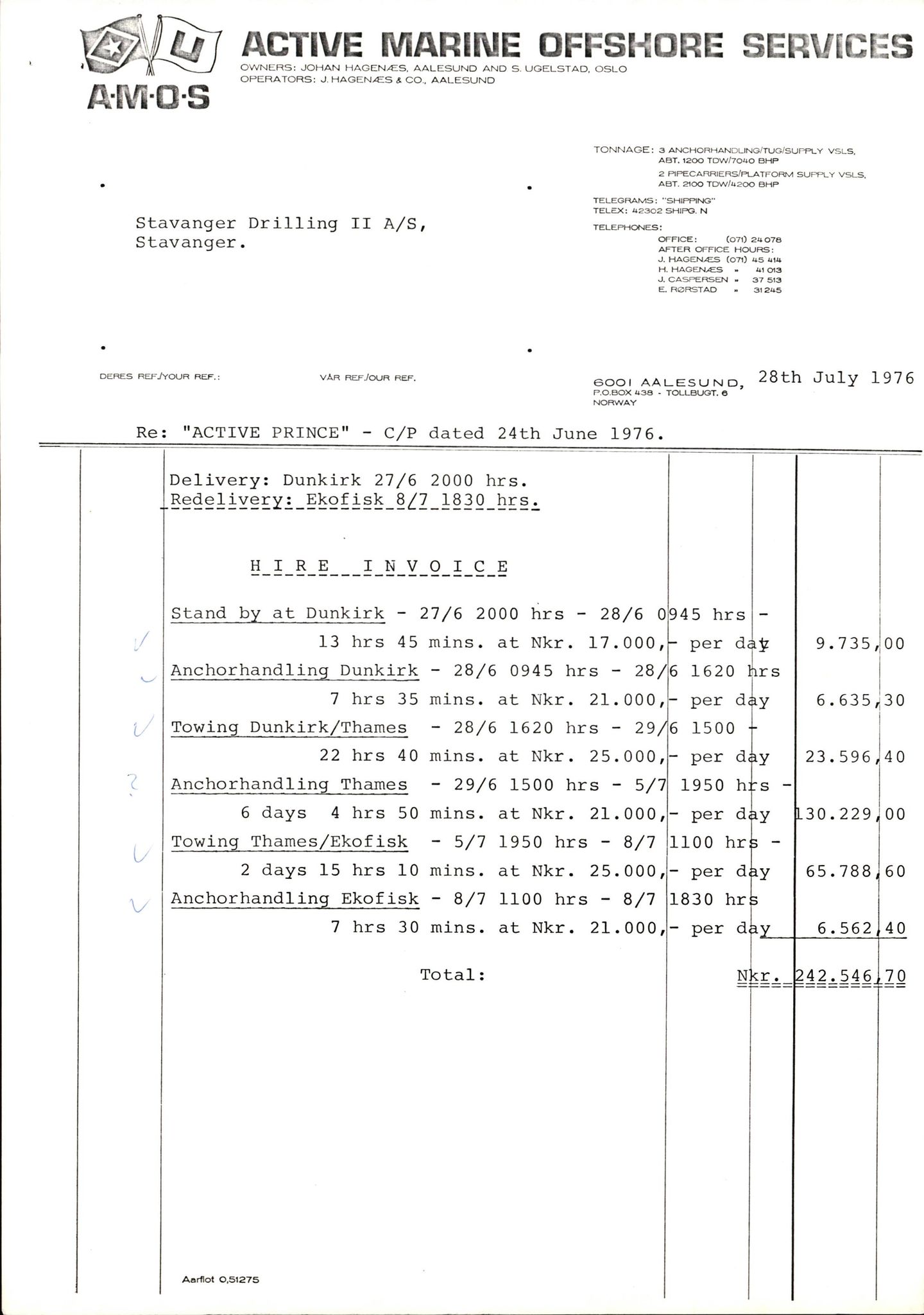 Pa 1503 - Stavanger Drilling AS, AV/SAST-A-101906/2/E/Eb/Eba/L0004: Sak og korrespondanse, 1976-1980