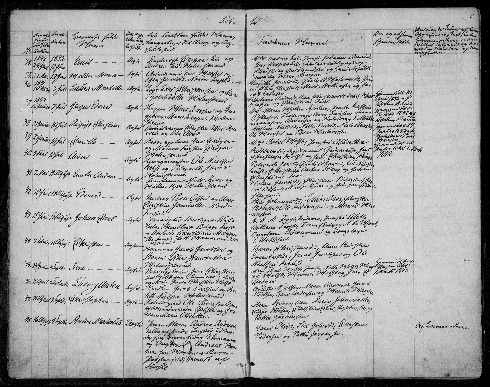Holmestrand kirkebøker, SAKO/A-346/F/Fa/L0002: Parish register (official) no. 2, 1840-1866, p. 6