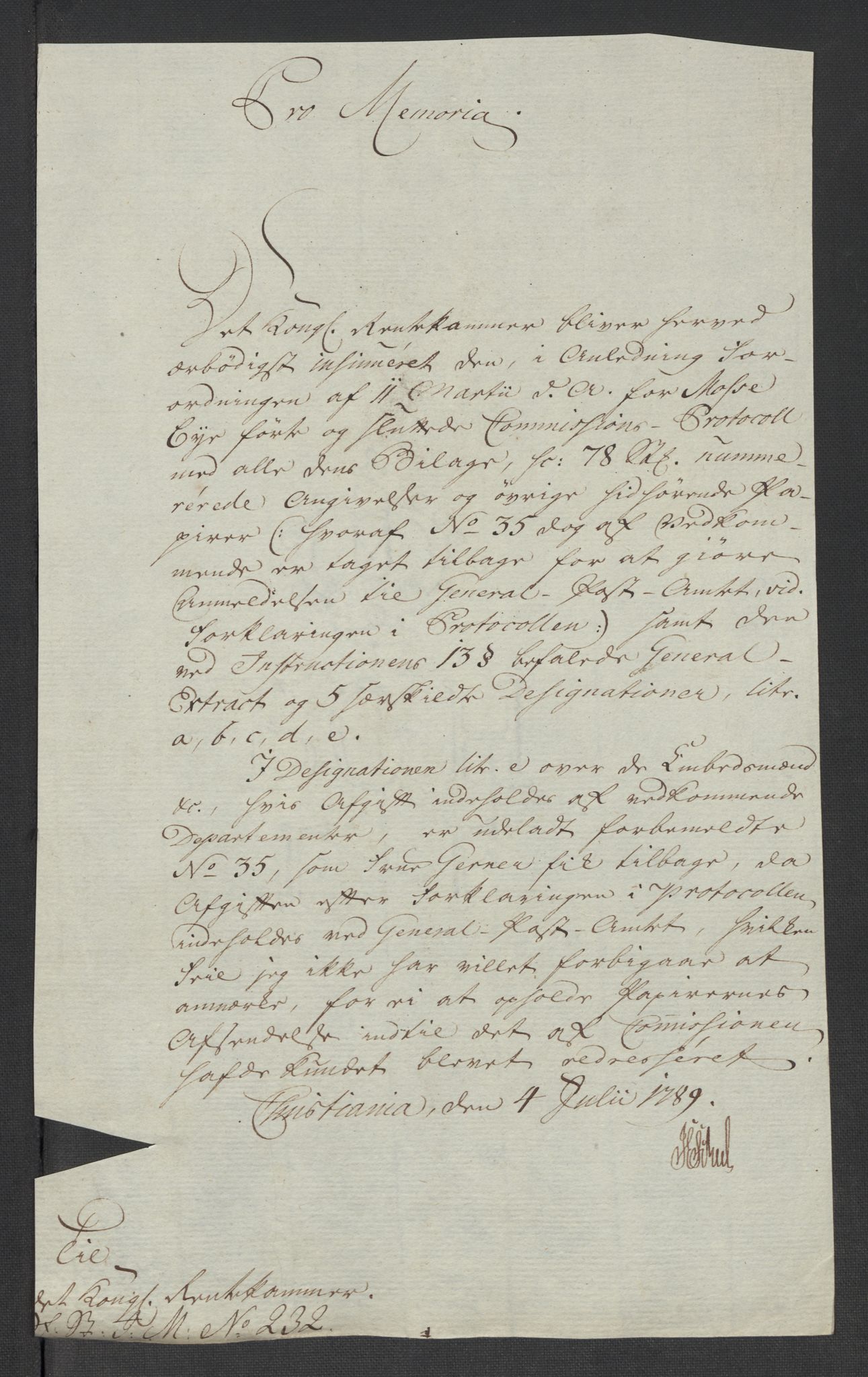 Rentekammeret inntil 1814, Reviderte regnskaper, Mindre regnskaper, AV/RA-EA-4068/Rf/Rfe/L0024: Modum Blåfarvevverk, Molde, Moss, 1789, p. 374