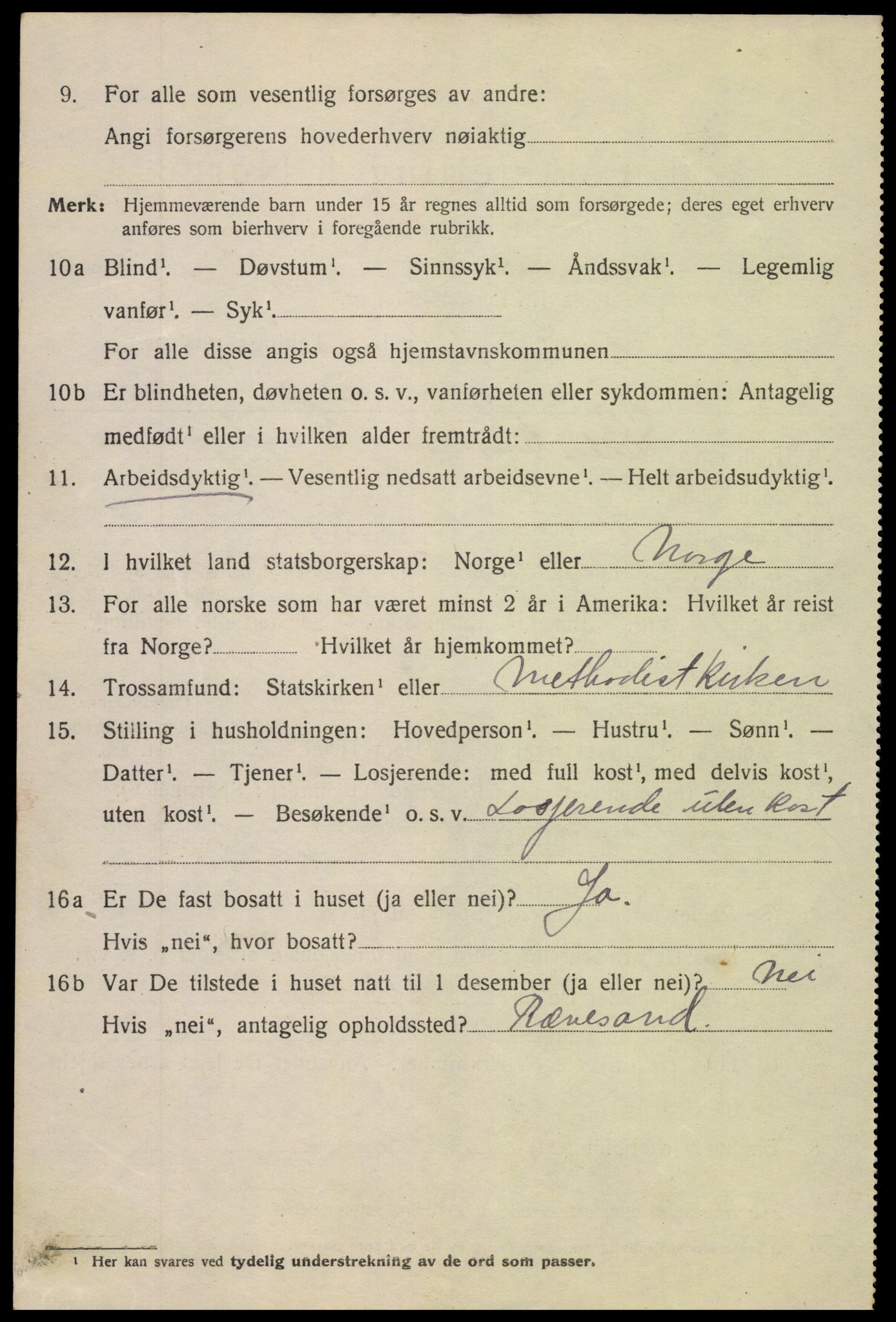 SAK, 1920 census for Arendal, 1920, p. 10789