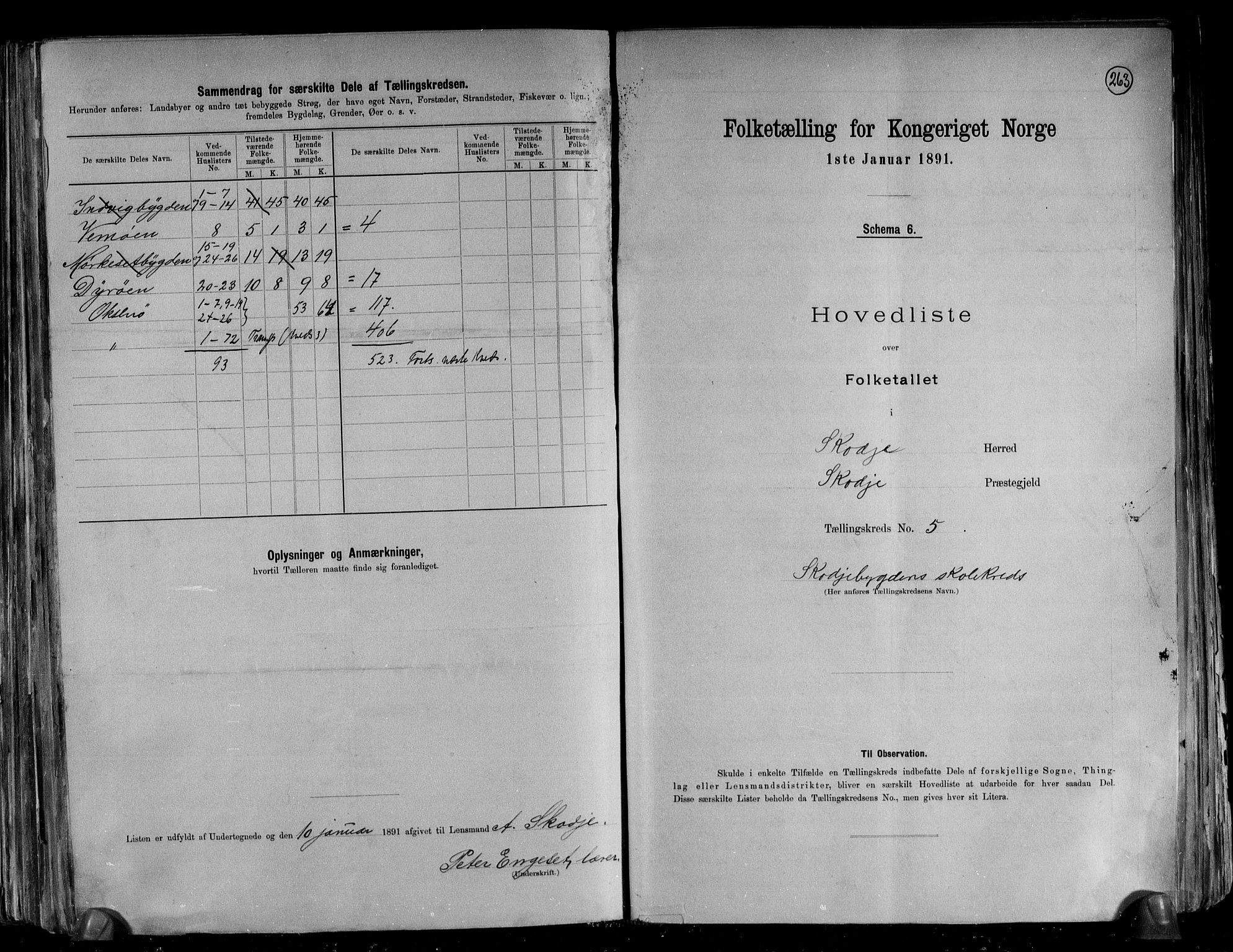 RA, 1891 census for 1529 Skodje, 1891, p. 12