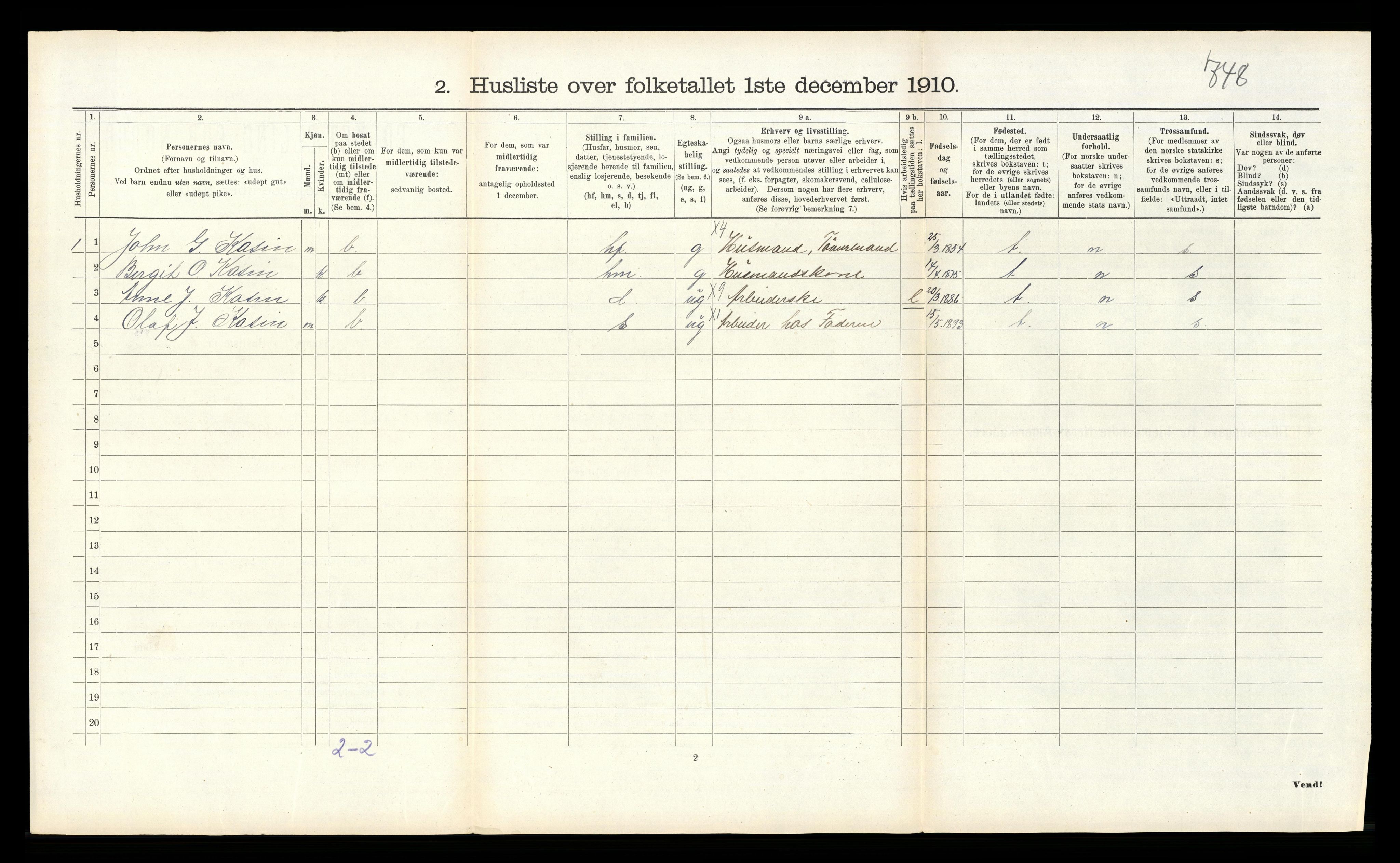 RA, 1910 census for Seljord, 1910, p. 312