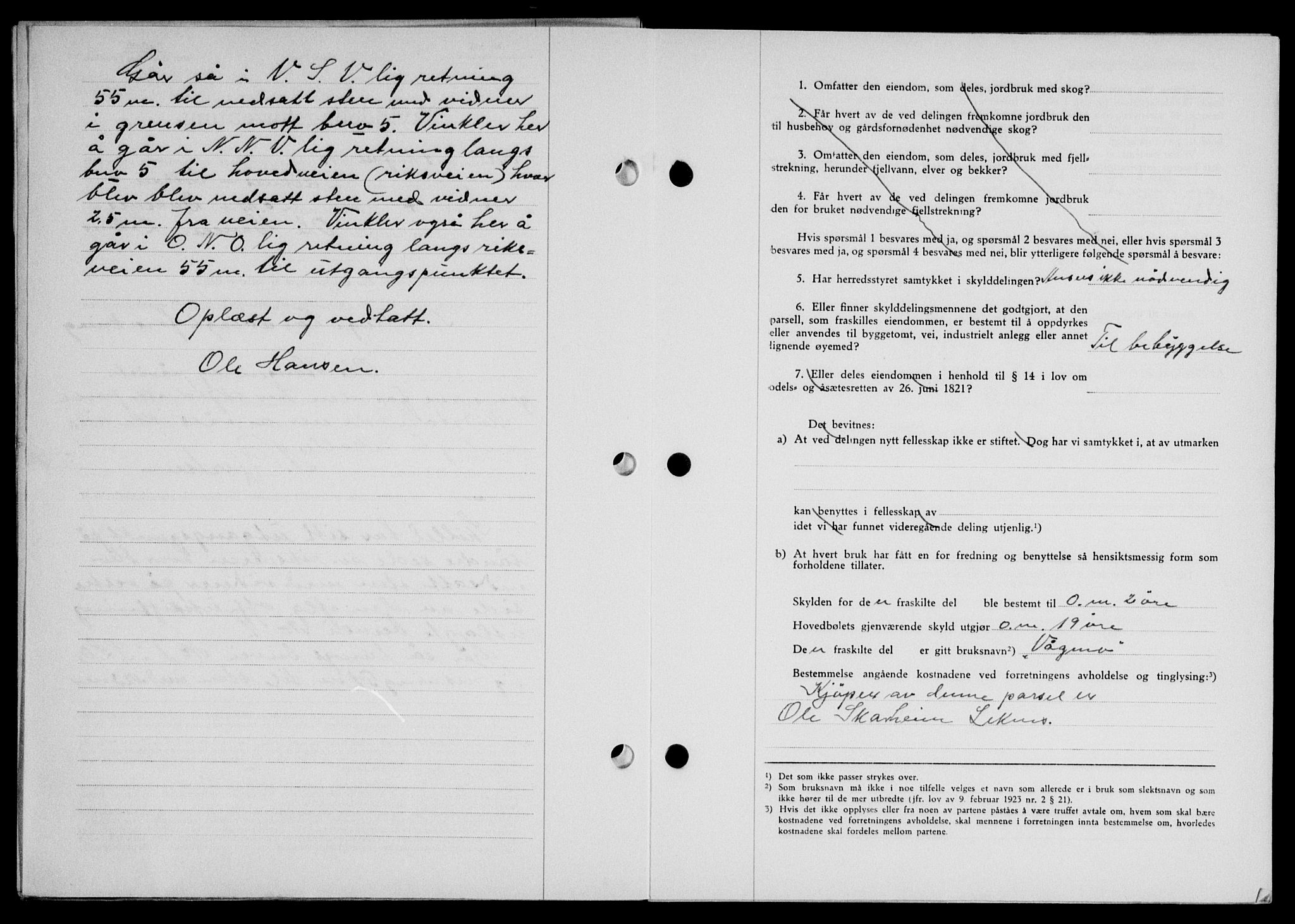 Lofoten sorenskriveri, SAT/A-0017/1/2/2C/L0013a: Mortgage book no. 13a, 1944-1946, Diary no: : 679/1945