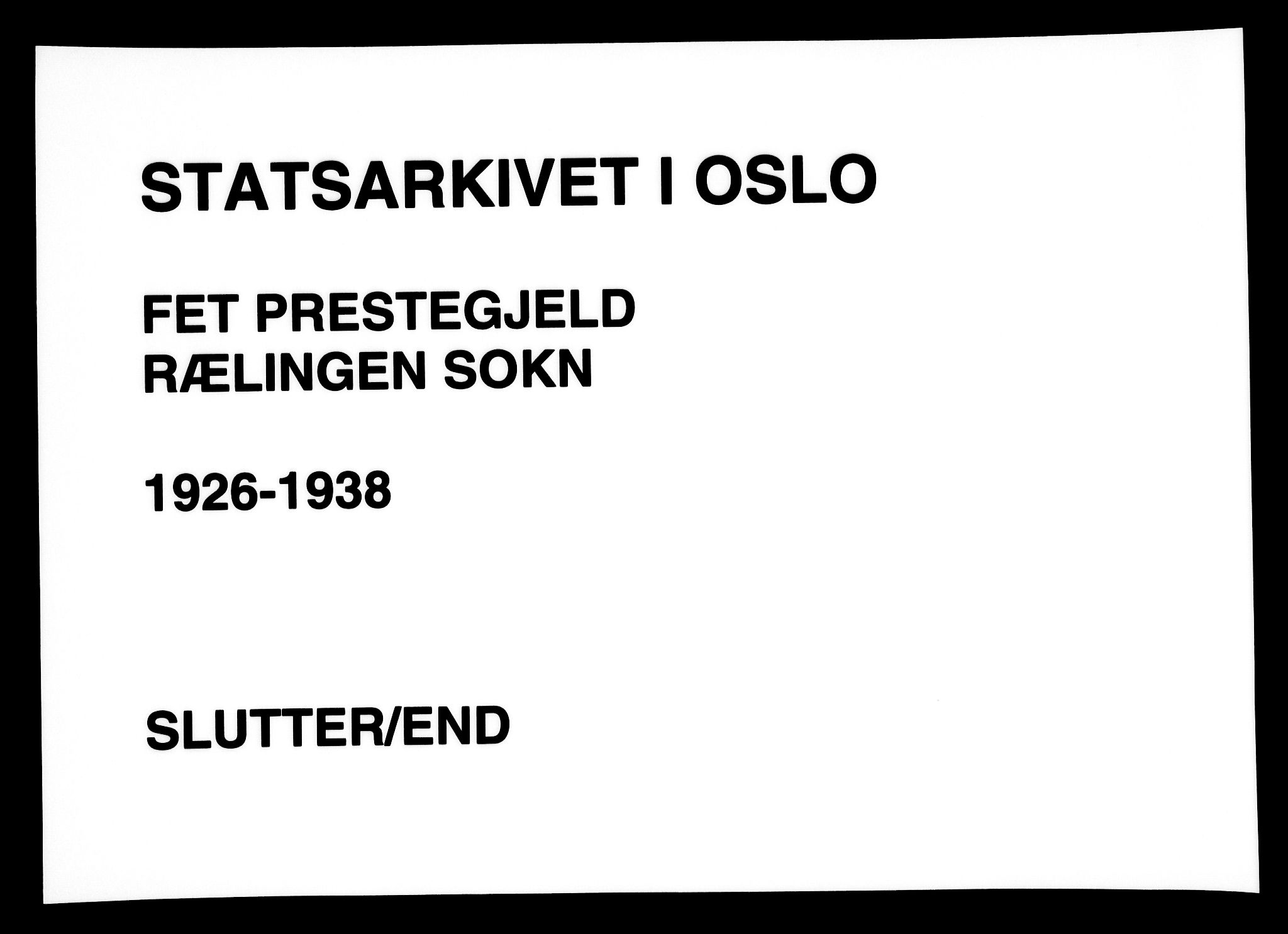 Fet prestekontor Kirkebøker, AV/SAO-A-10370a/G/Gb/L0007: Parish register (copy) no. II 7, 1926-1938