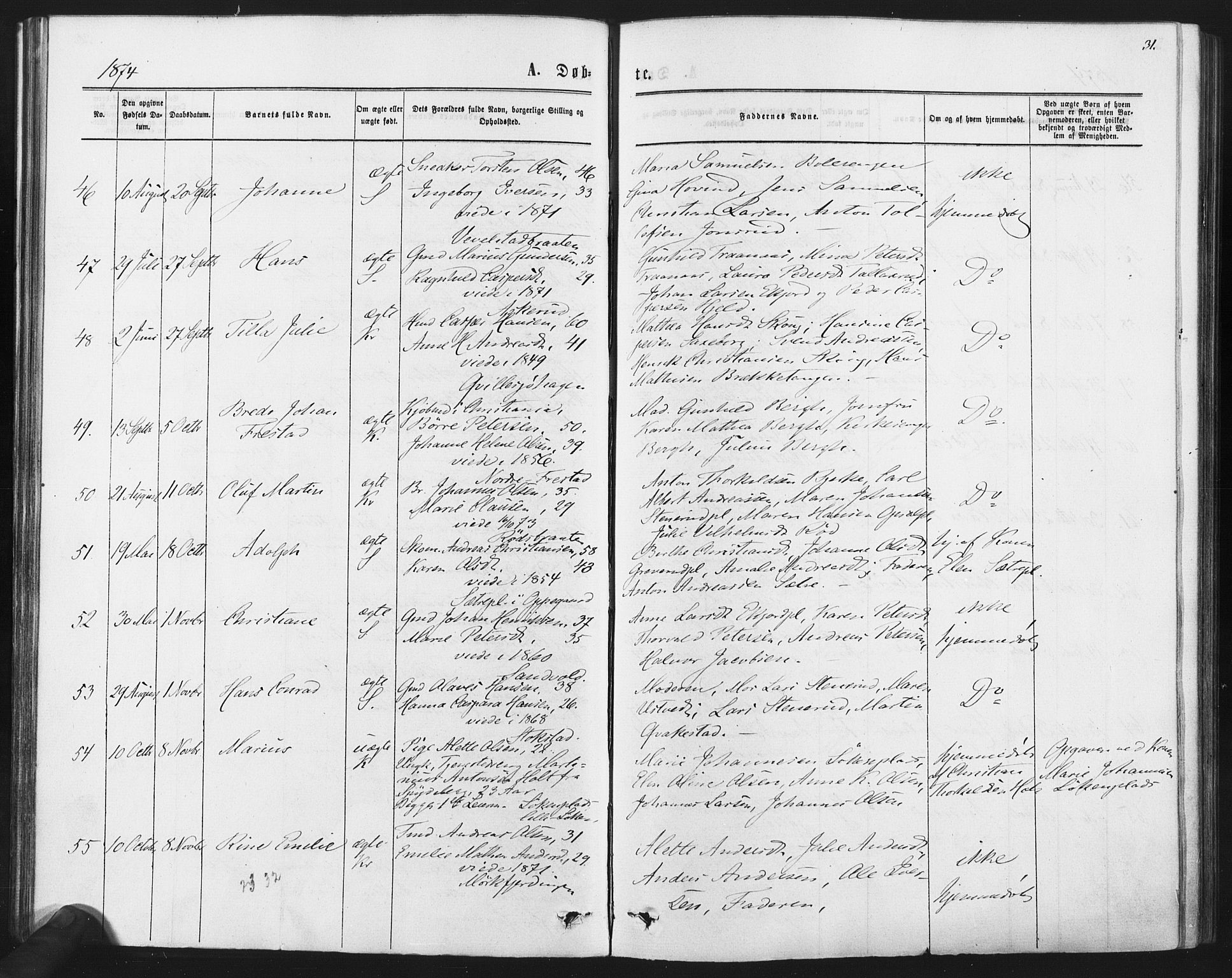 Kråkstad prestekontor Kirkebøker, AV/SAO-A-10125a/F/Fa/L0008: Parish register (official) no. I 8, 1870-1879, p. 31