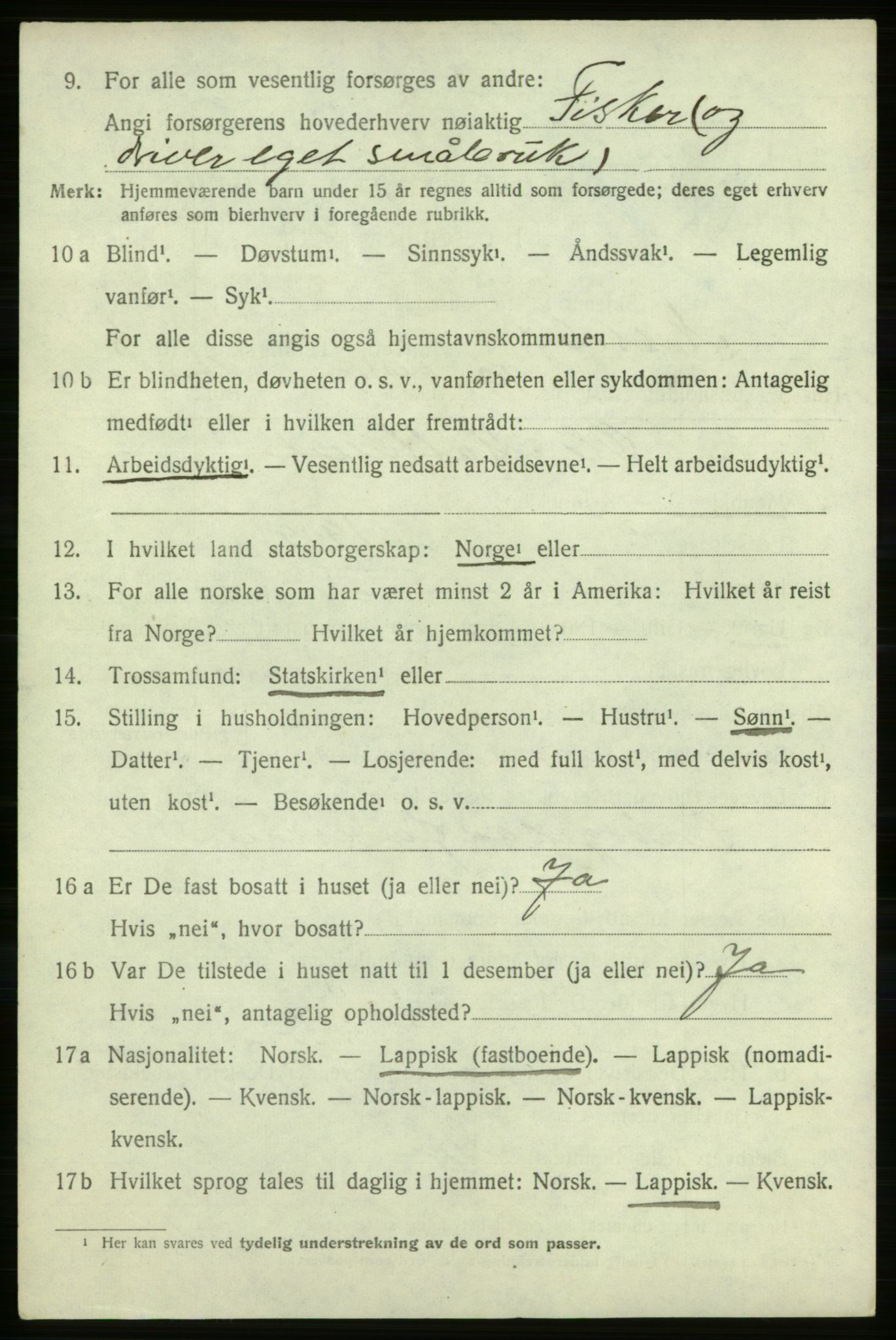 SATØ, 1920 census for Nesseby, 1920, p. 2627