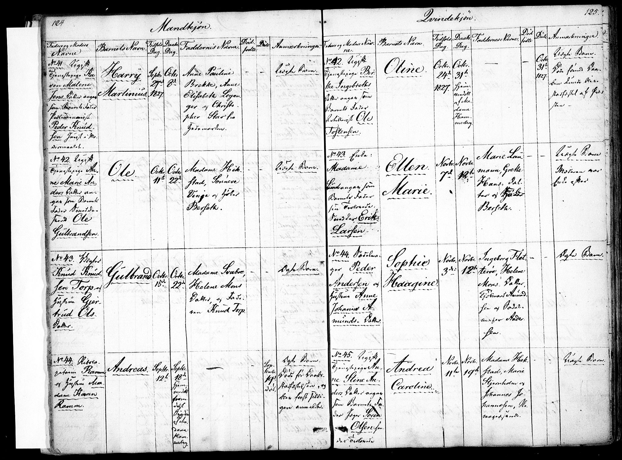 Rikshospitalet prestekontor Kirkebøker, AV/SAO-A-10309b/F/L0001: Parish register (official) no. 1, 1818-1832, p. 124-125