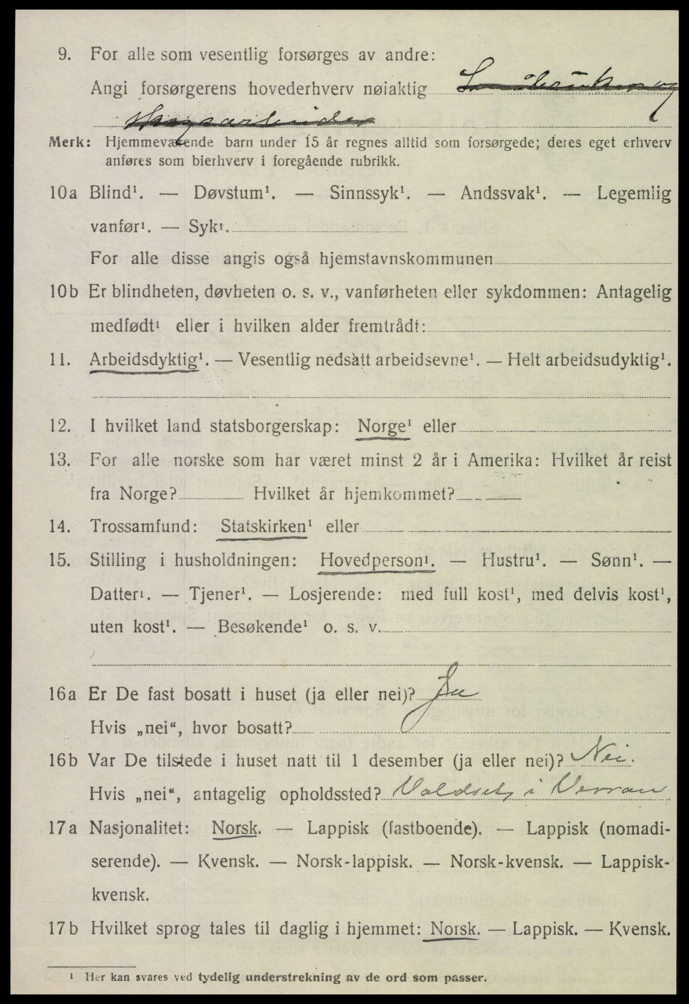 SAT, 1920 census for Verran, 1920, p. 1071