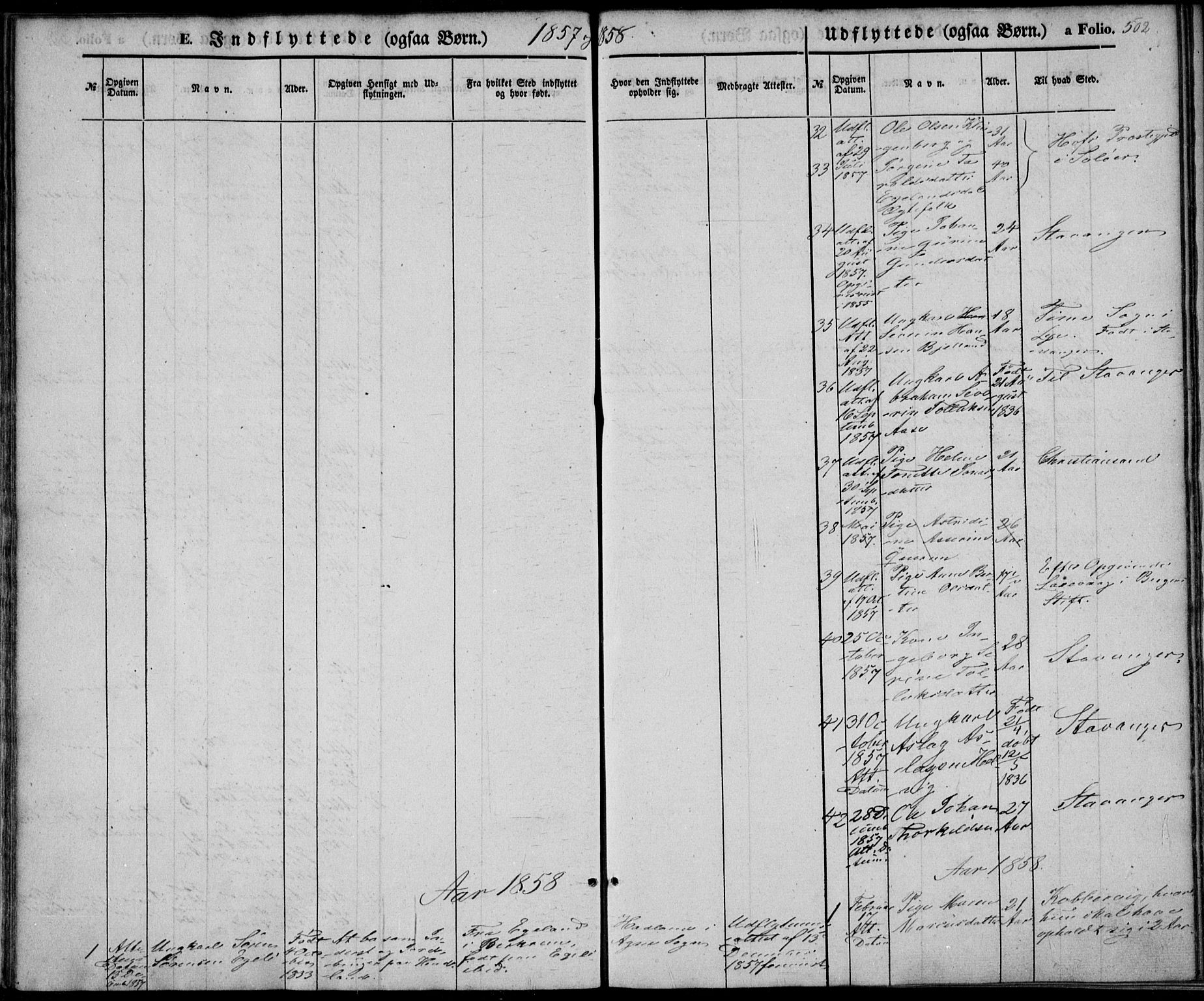 Eigersund sokneprestkontor, SAST/A-101807/S08/L0013: Parish register (official) no. A 12.2, 1850-1865, p. 502