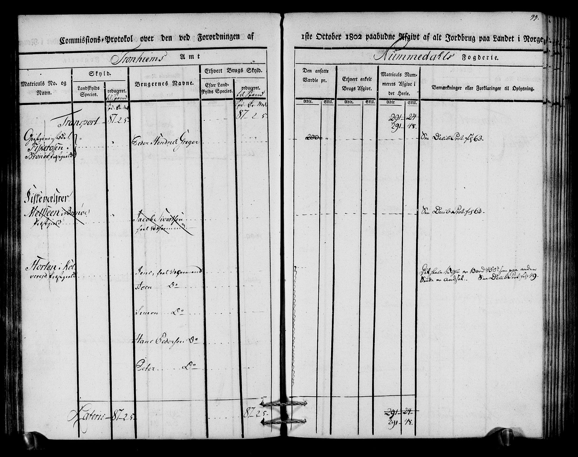 Rentekammeret inntil 1814, Realistisk ordnet avdeling, AV/RA-EA-4070/N/Ne/Nea/L0154: Namdalen fogderi. Kommisjonsprotokoll, 1803, p. 94