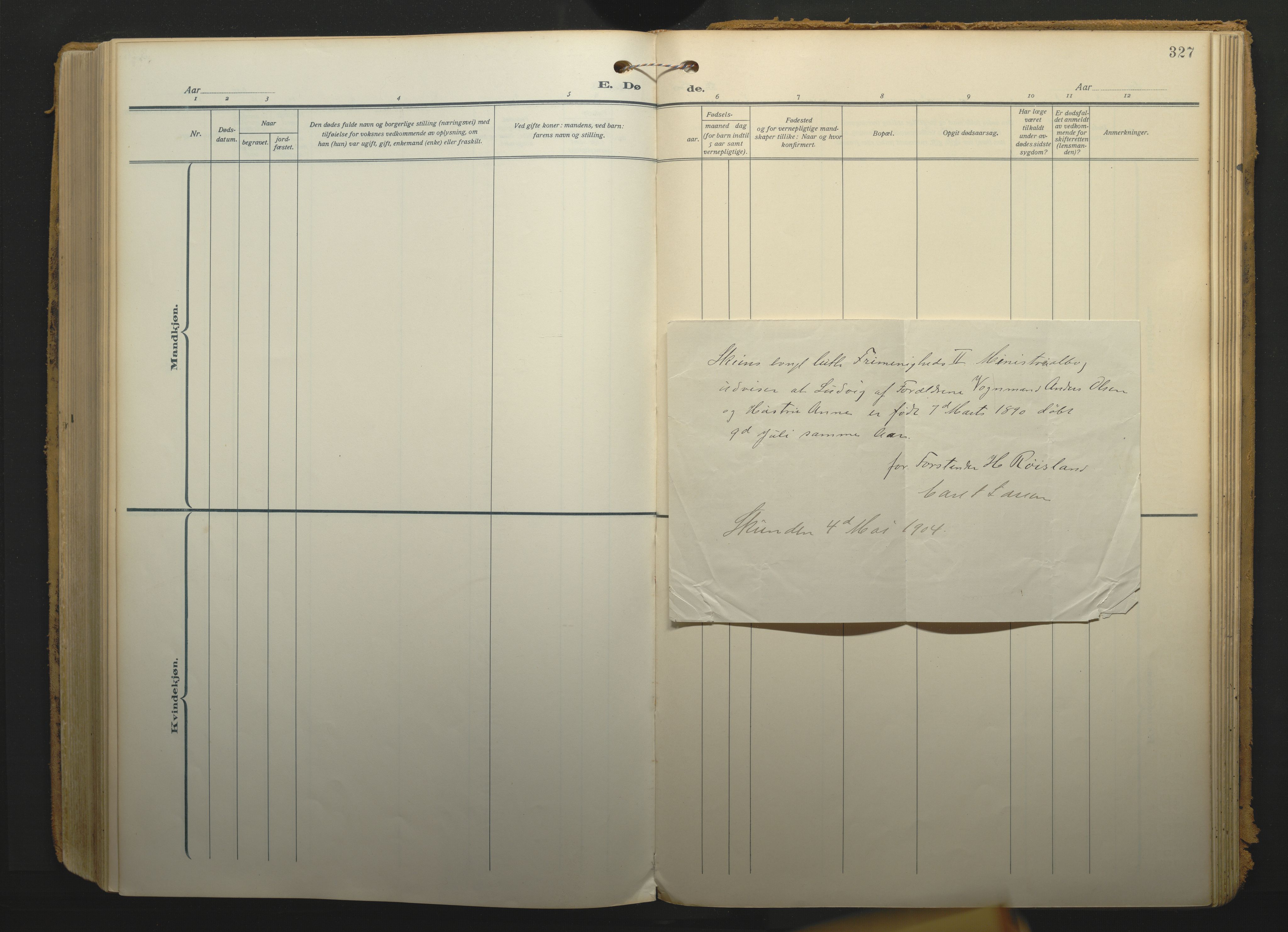 Gjerpen kirkebøker, SAKO/A-265/F/Fa/L0013: Parish register (official) no. I 13, 1914-1924, p. 327