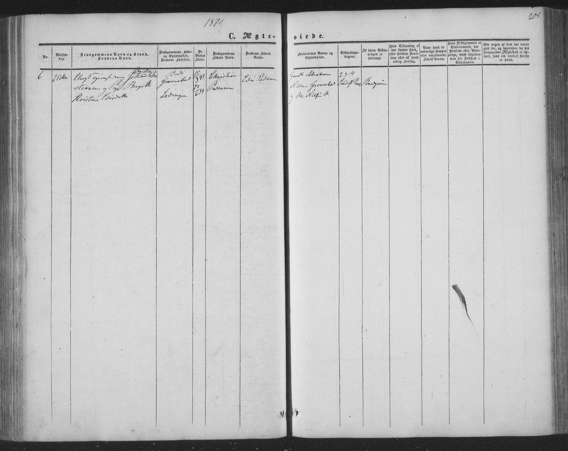 Ministerialprotokoller, klokkerbøker og fødselsregistre - Nordland, AV/SAT-A-1459/853/L0770: Parish register (official) no. 853A09, 1857-1870, p. 208