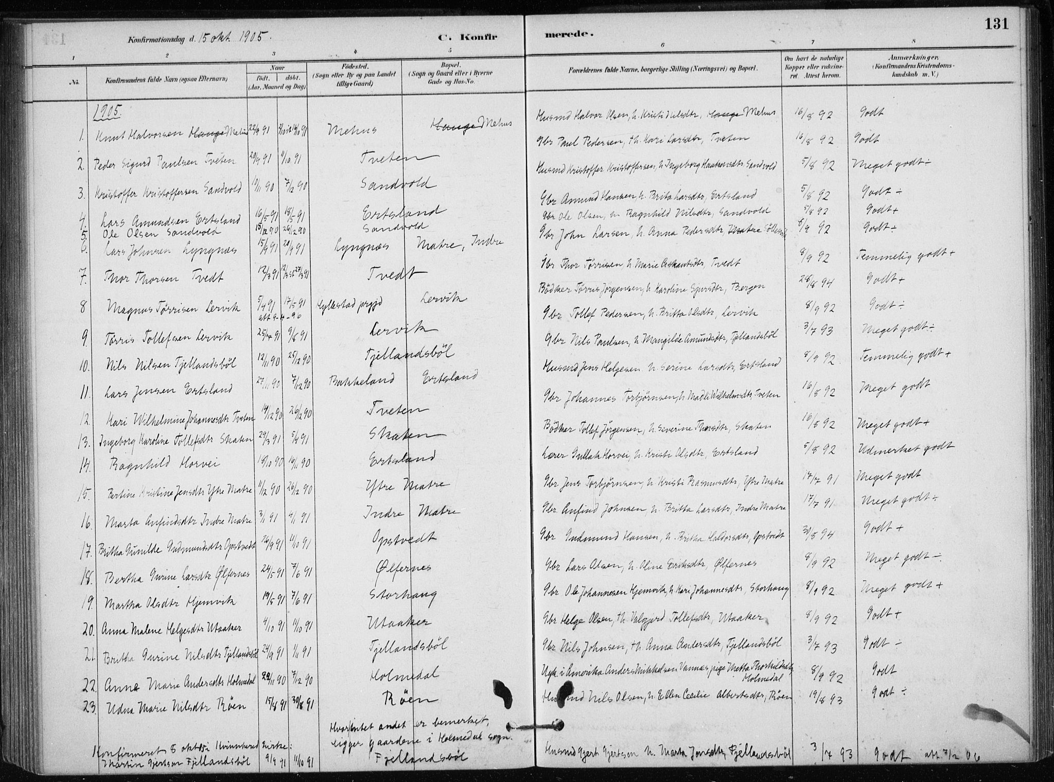 Skånevik sokneprestembete, SAB/A-77801/H/Haa: Parish register (official) no. C  1, 1879-1917, p. 131