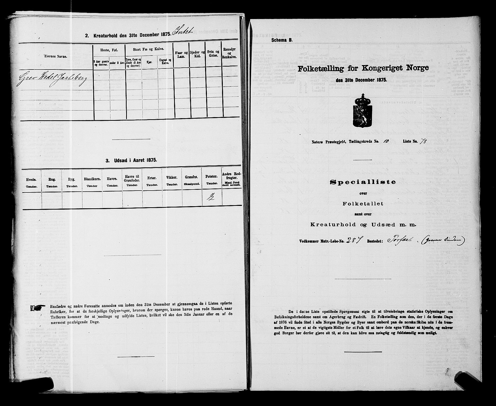 SAKO, 1875 census for 0722P Nøtterøy, 1875, p. 2129