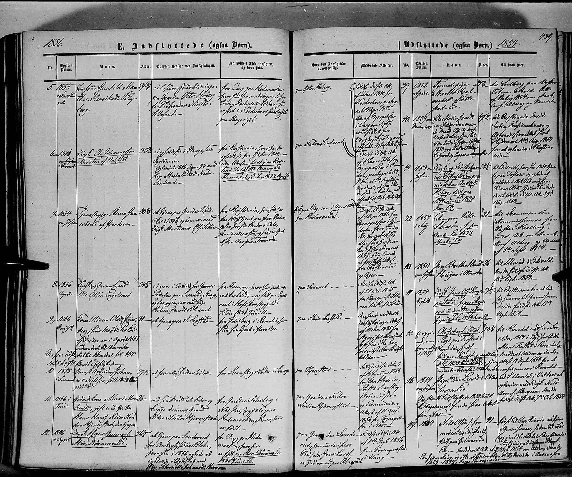 Stange prestekontor, AV/SAH-PREST-002/K/L0012: Parish register (official) no. 12, 1852-1862, p. 439