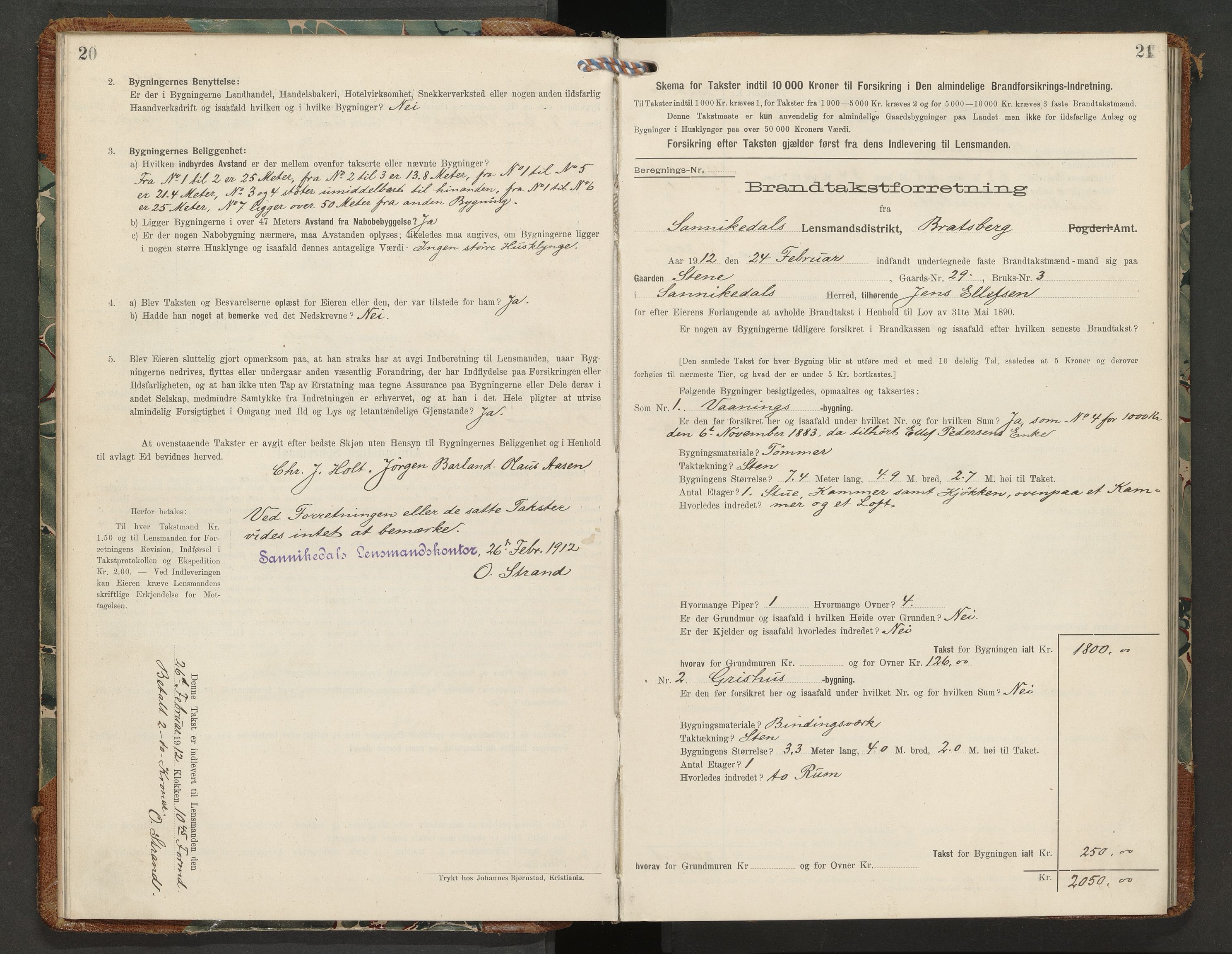 Sannidal lensmannskontor, AV/SAKO-A-569/Y/Yc/Ycb/L0004: Skjematakstprotokoll, 1912-1918