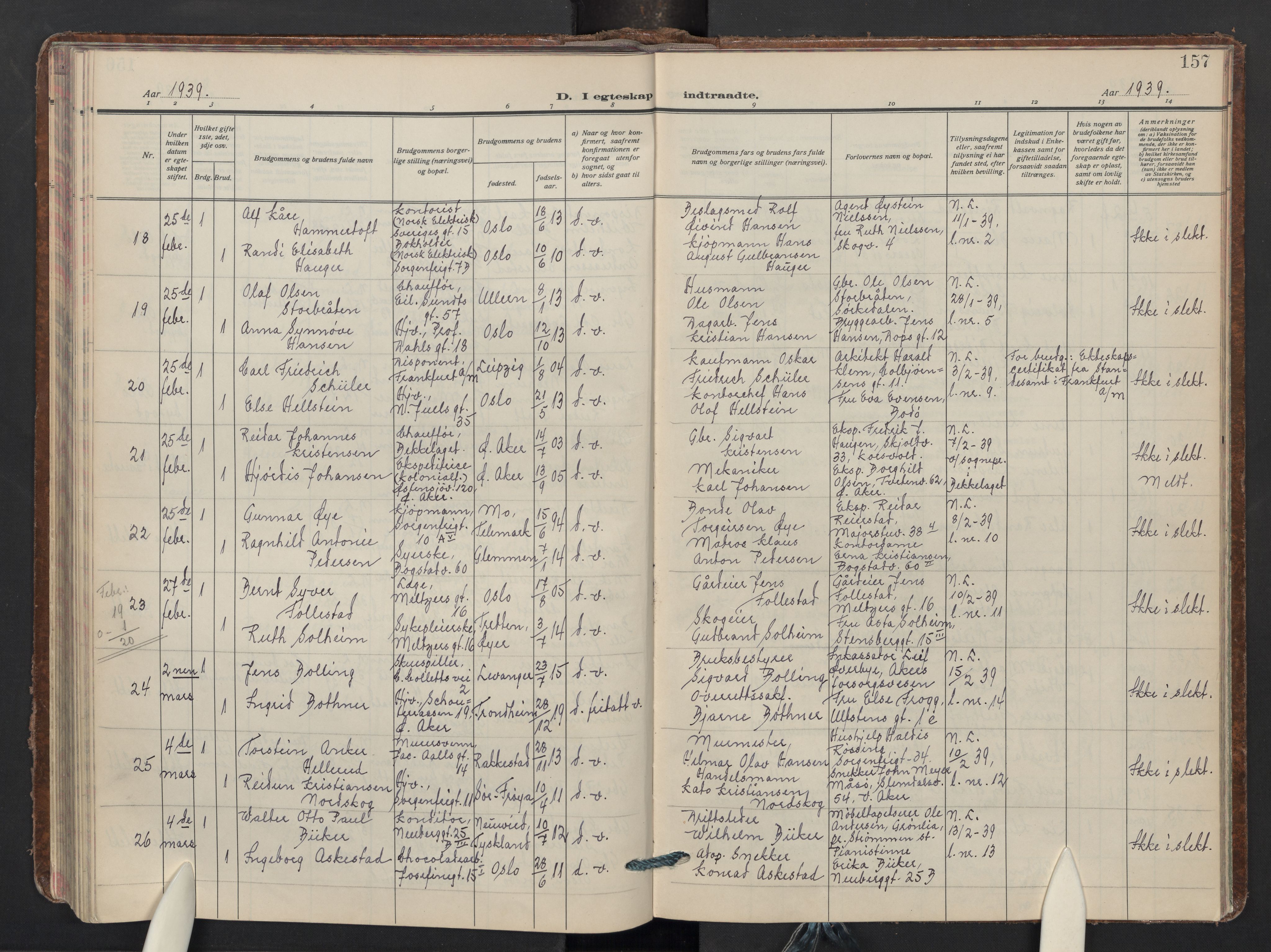 Uranienborg prestekontor Kirkebøker, AV/SAO-A-10877/F/Fa/L0017: Parish register (official) no. I 17, 1930-1940, p. 157