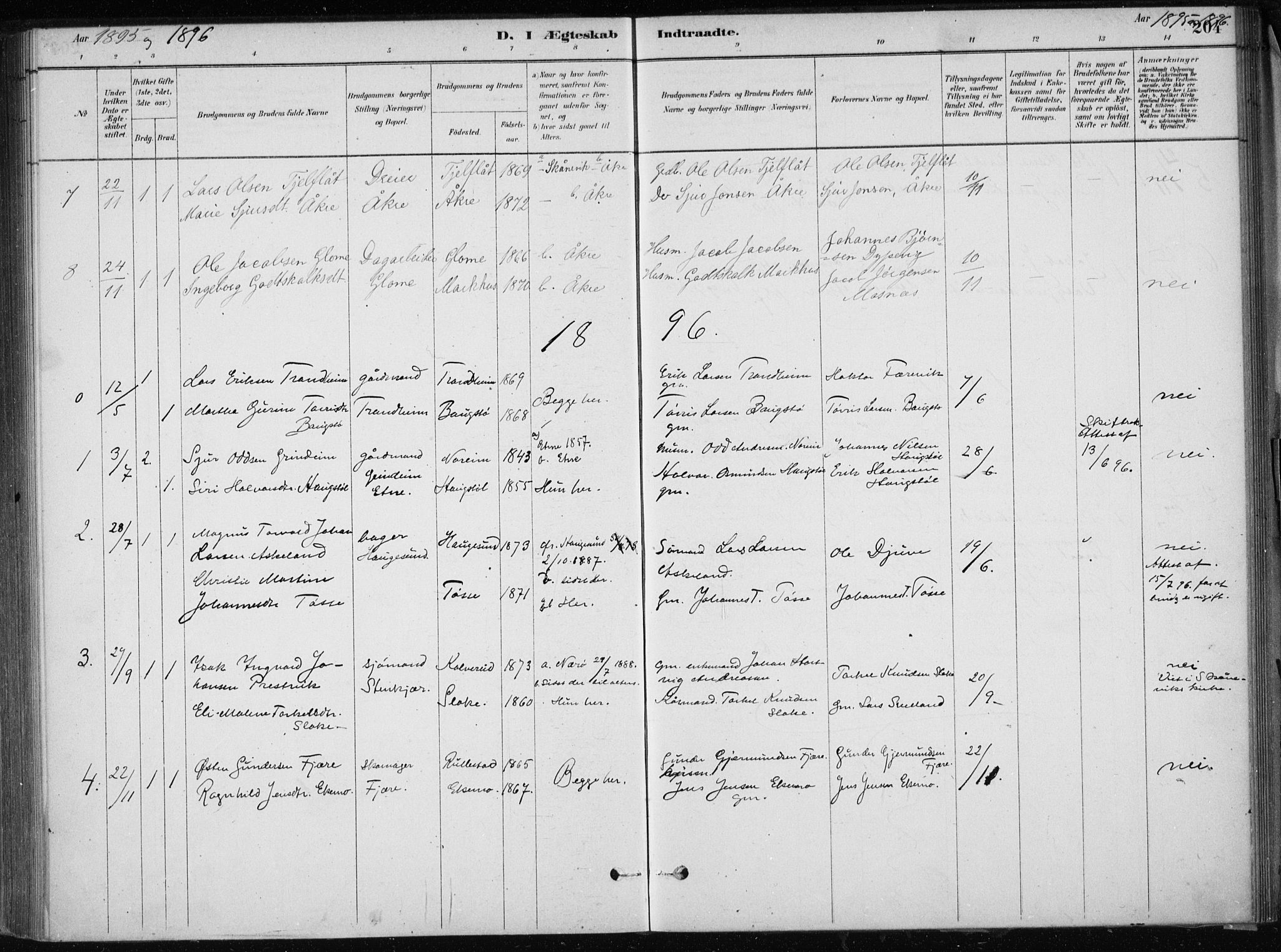 Skånevik sokneprestembete, SAB/A-77801/H/Haa: Parish register (official) no. E  1, 1879-1901, p. 204