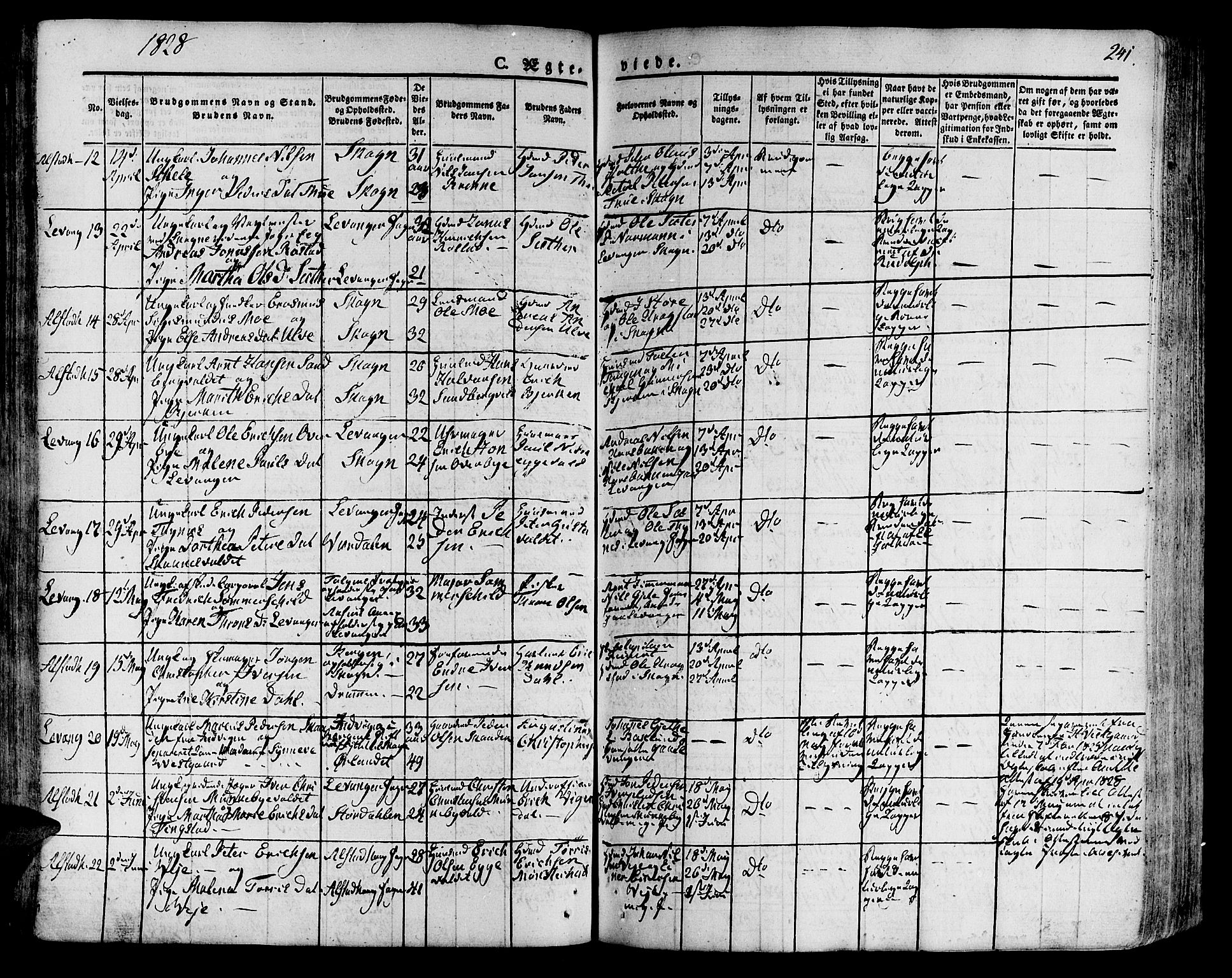 Ministerialprotokoller, klokkerbøker og fødselsregistre - Nord-Trøndelag, SAT/A-1458/717/L0152: Parish register (official) no. 717A05 /1, 1825-1836, p. 241