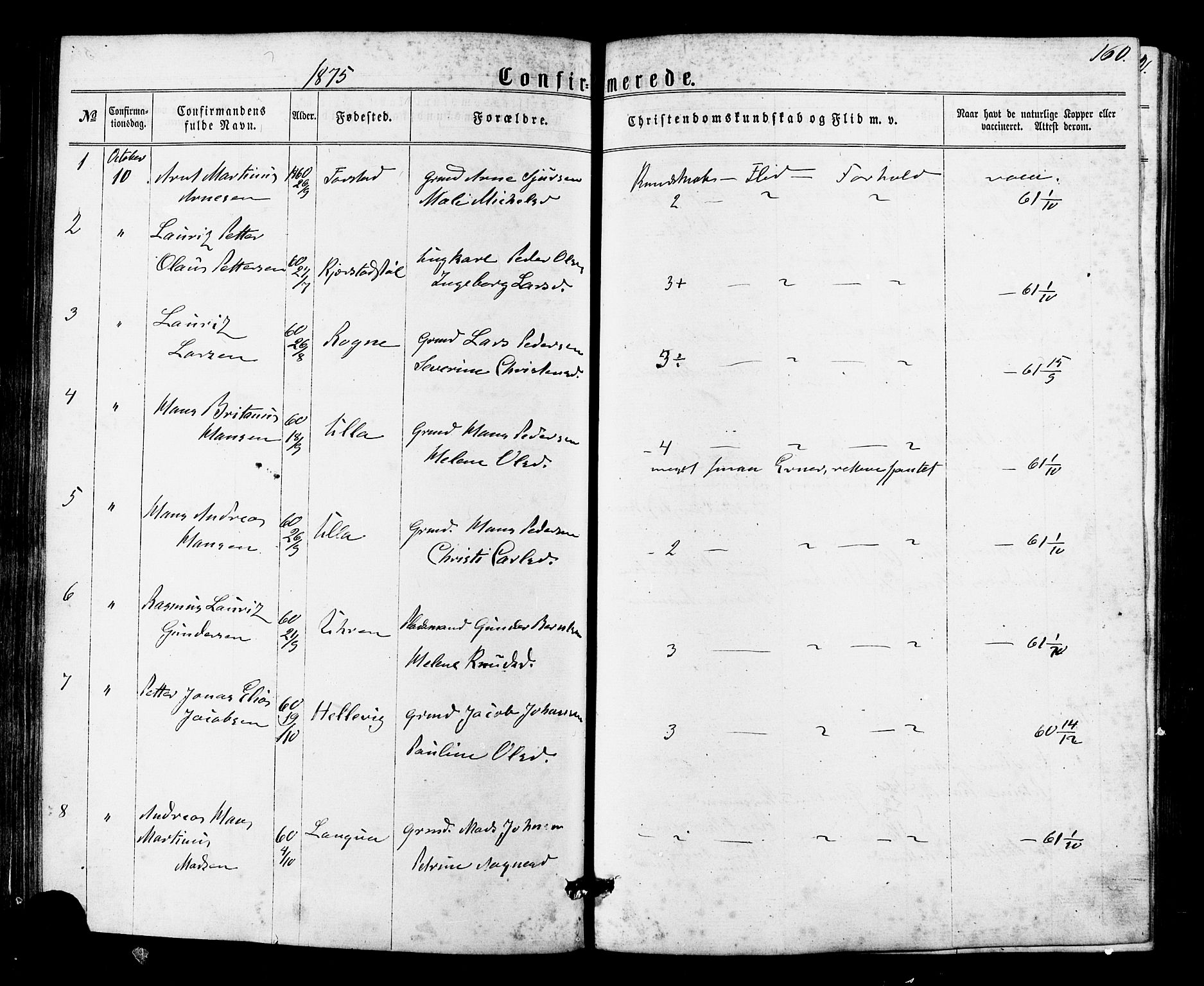 Ministerialprotokoller, klokkerbøker og fødselsregistre - Møre og Romsdal, SAT/A-1454/536/L0498: Parish register (official) no. 536A07, 1862-1875, p. 160