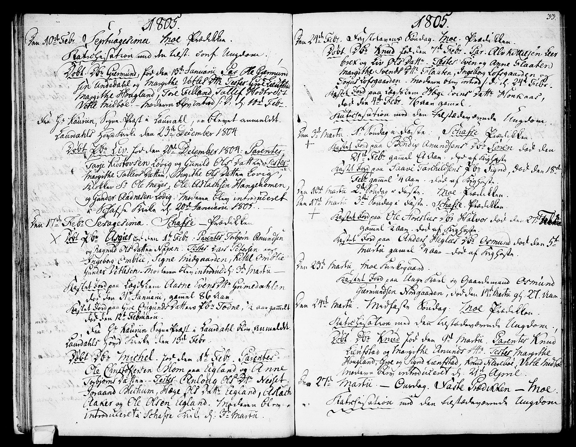 Mo kirkebøker, AV/SAKO-A-286/F/Fa/L0003: Parish register (official) no. I 3, 1800-1814, p. 33