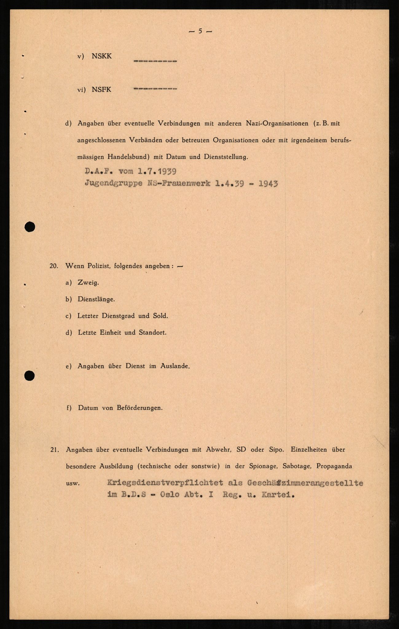 Forsvaret, Forsvarets overkommando II, AV/RA-RAFA-3915/D/Db/L0002: CI Questionaires. Tyske okkupasjonsstyrker i Norge. Tyskere., 1945-1946, p. 178