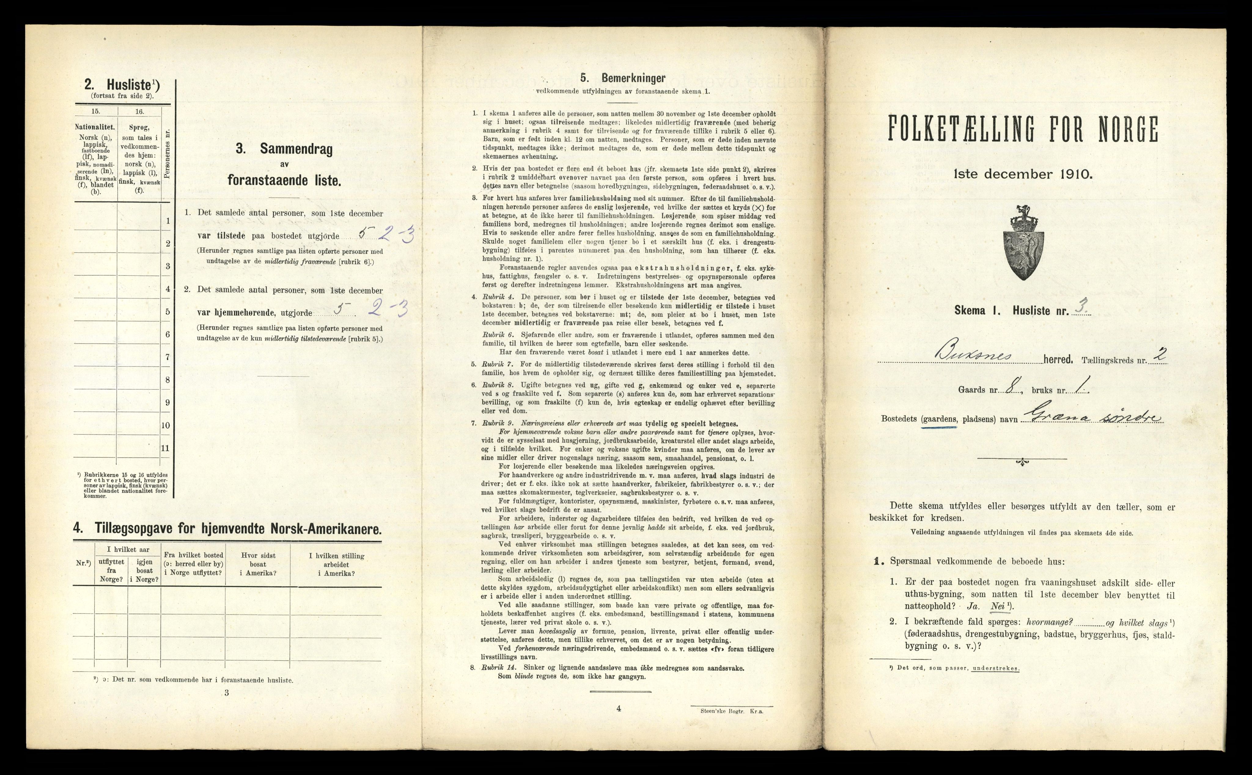 RA, 1910 census for Buksnes, 1910, p. 146