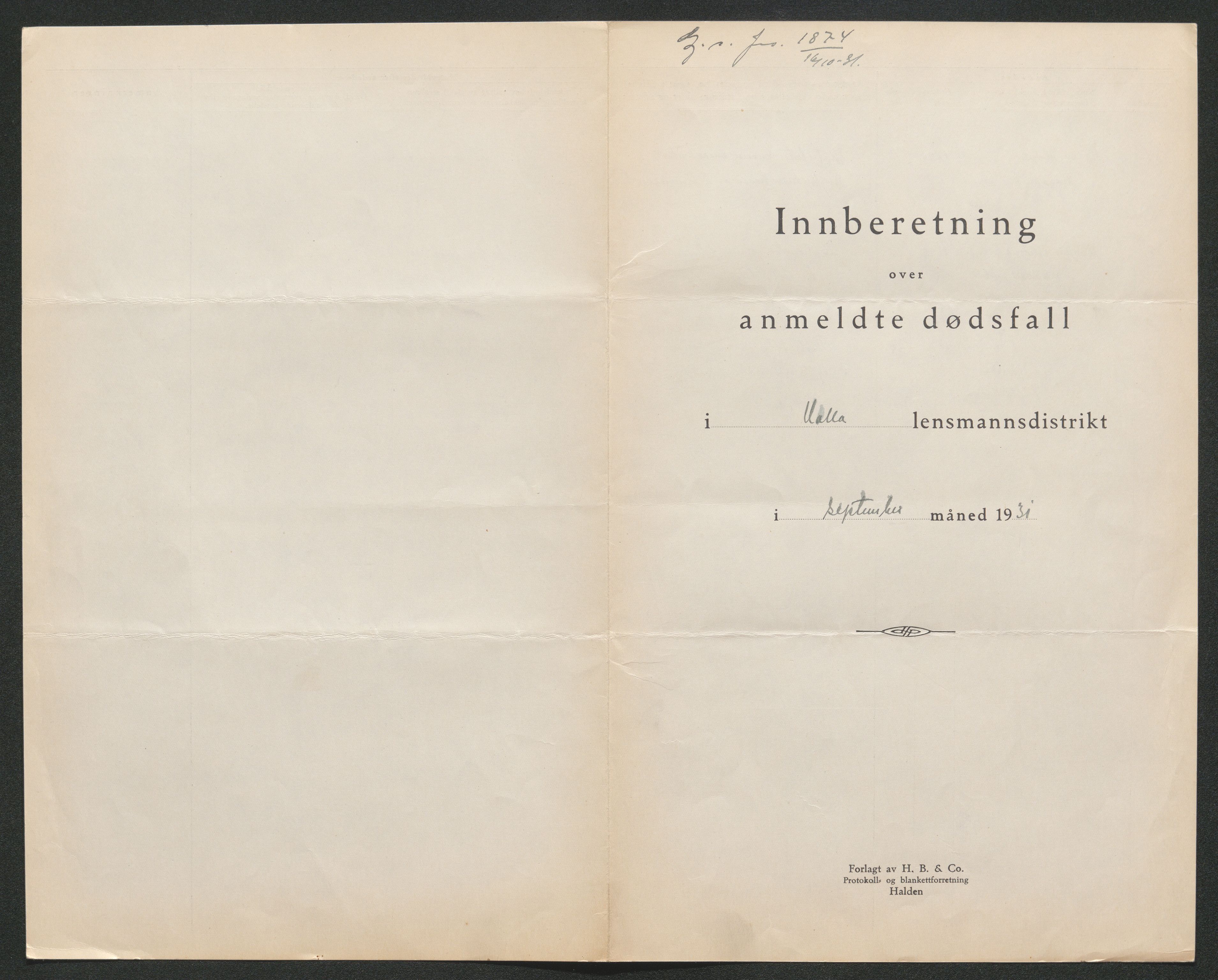 Nedre Telemark sorenskriveri, SAKO/A-135/H/Ha/Hab/L0008: Dødsfallsfortegnelser
, 1931-1935, p. 26