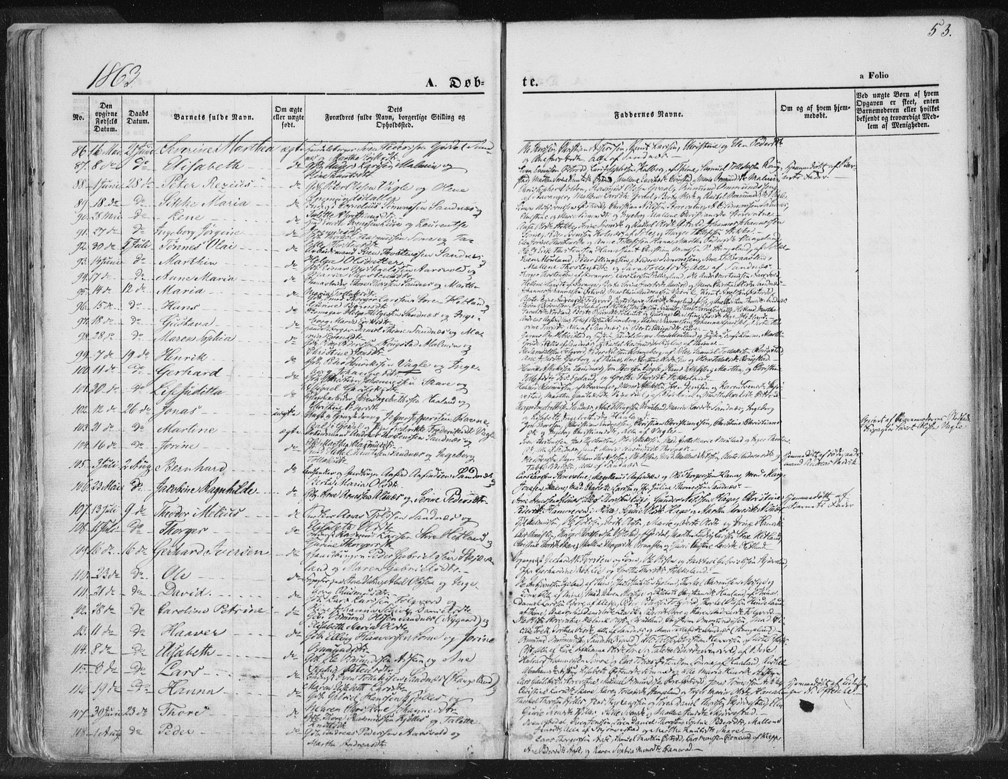 Høyland sokneprestkontor, AV/SAST-A-101799/001/30BA/L0010: Parish register (official) no. A 9.1, 1857-1877, p. 53