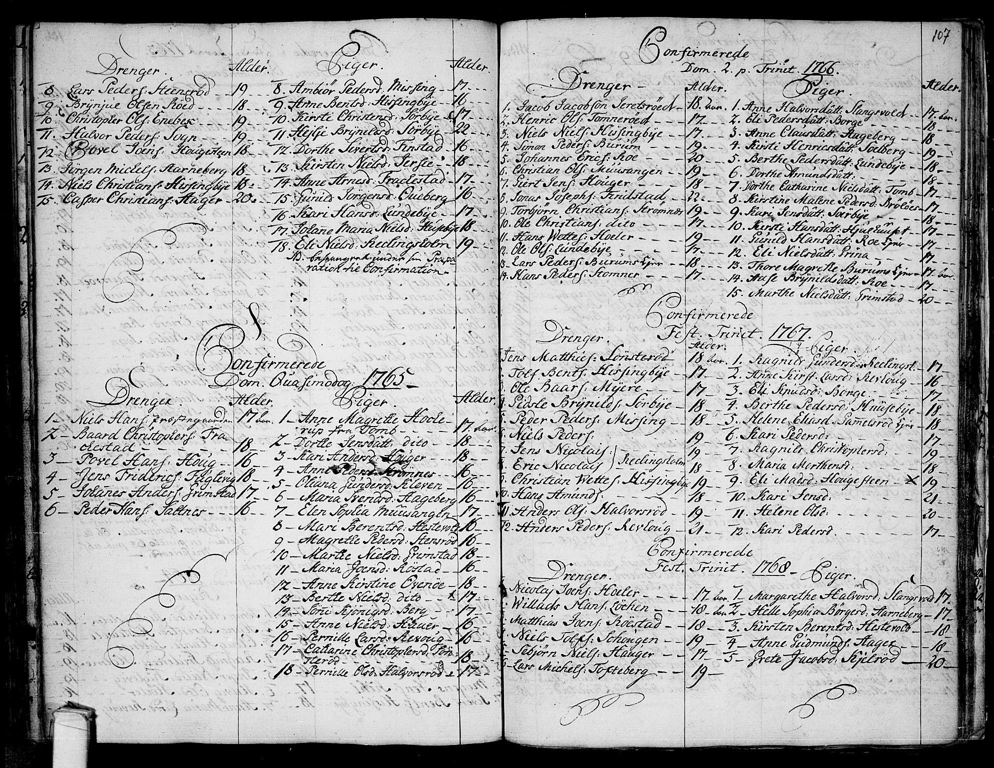 Råde prestekontor kirkebøker, SAO/A-2009/F/Fa/L0002: Parish register (official) no. 2, 1762-1806, p. 107