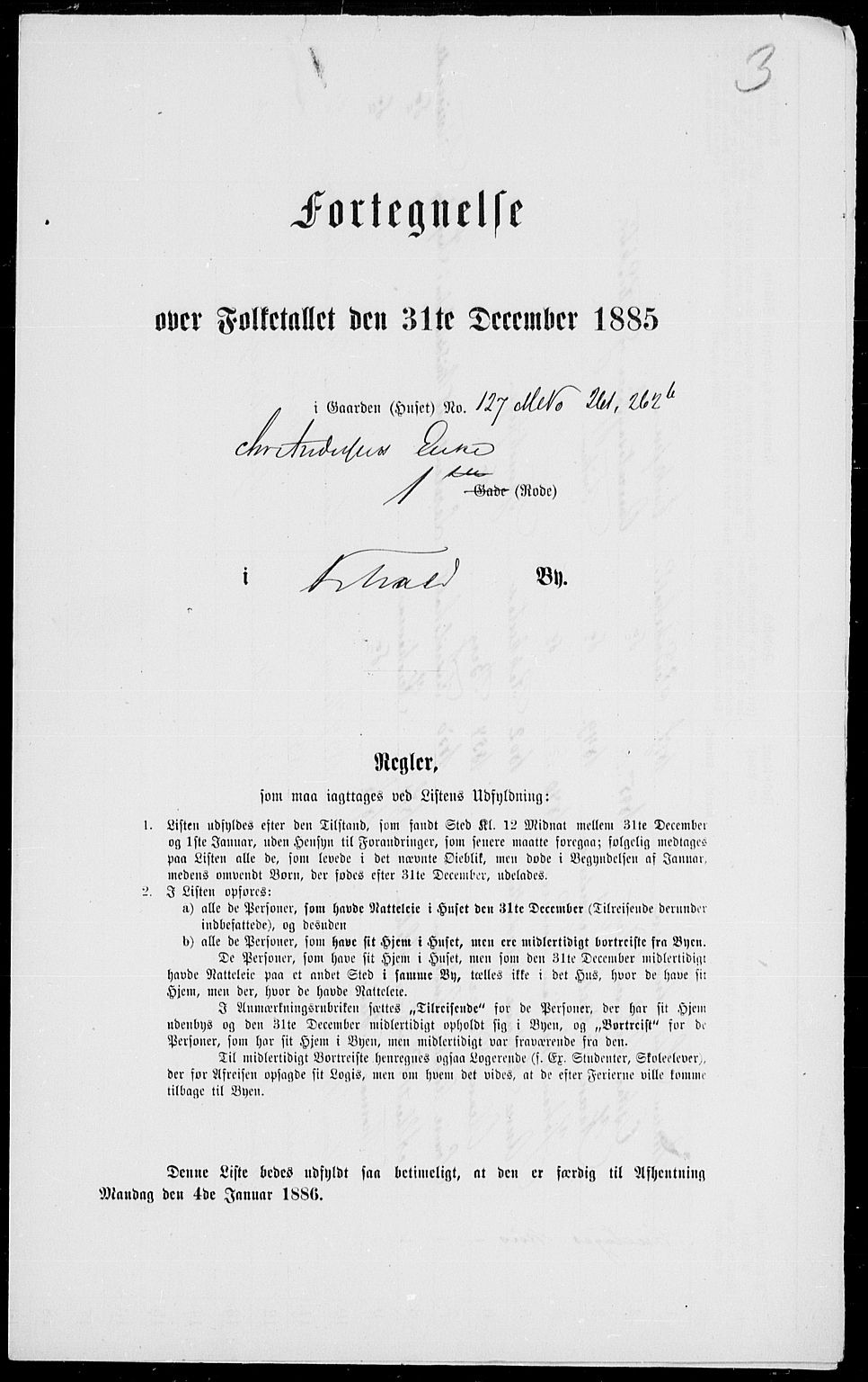 RA, 1885 census for 0101 Fredrikshald, 1885, p. 30