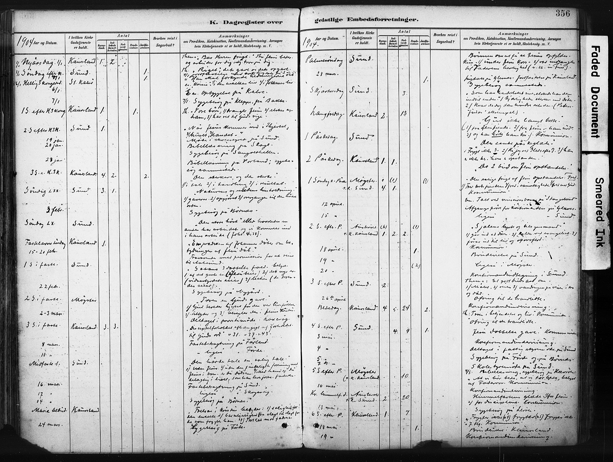Sund sokneprestembete, SAB/A-99930: Parish register (official) no. B 1, 1882-1907, p. 356