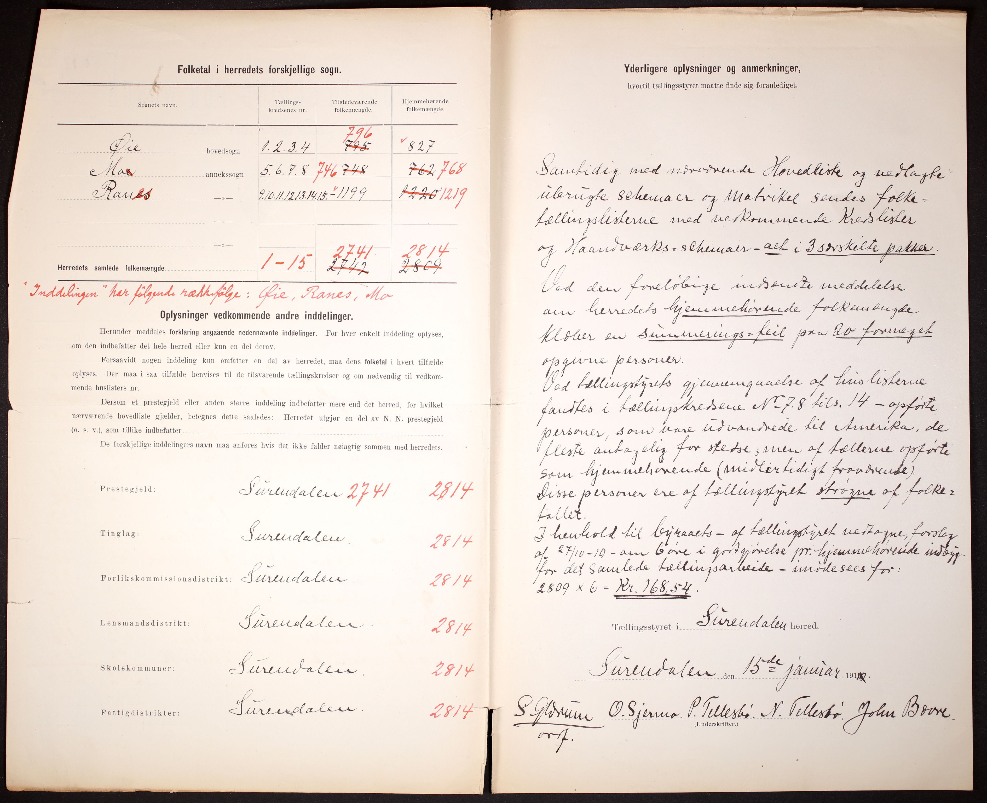 RA, 1910 census for Surnadal, 1910, p. 3